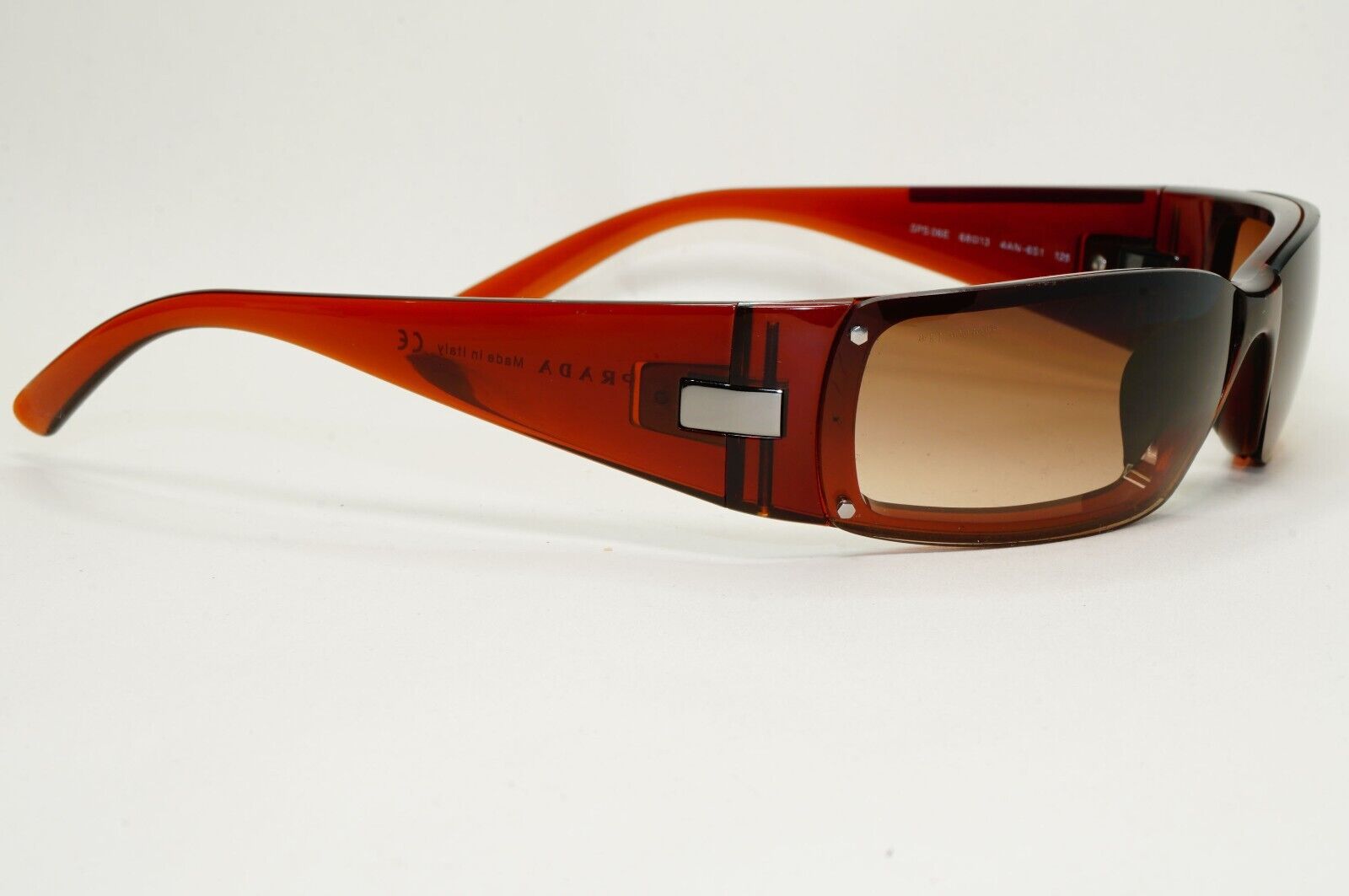 Prada Sunglasses 2004 Vintage Rare Brown Wrap PS06ES SPS 06E 4AN-6S1 270924