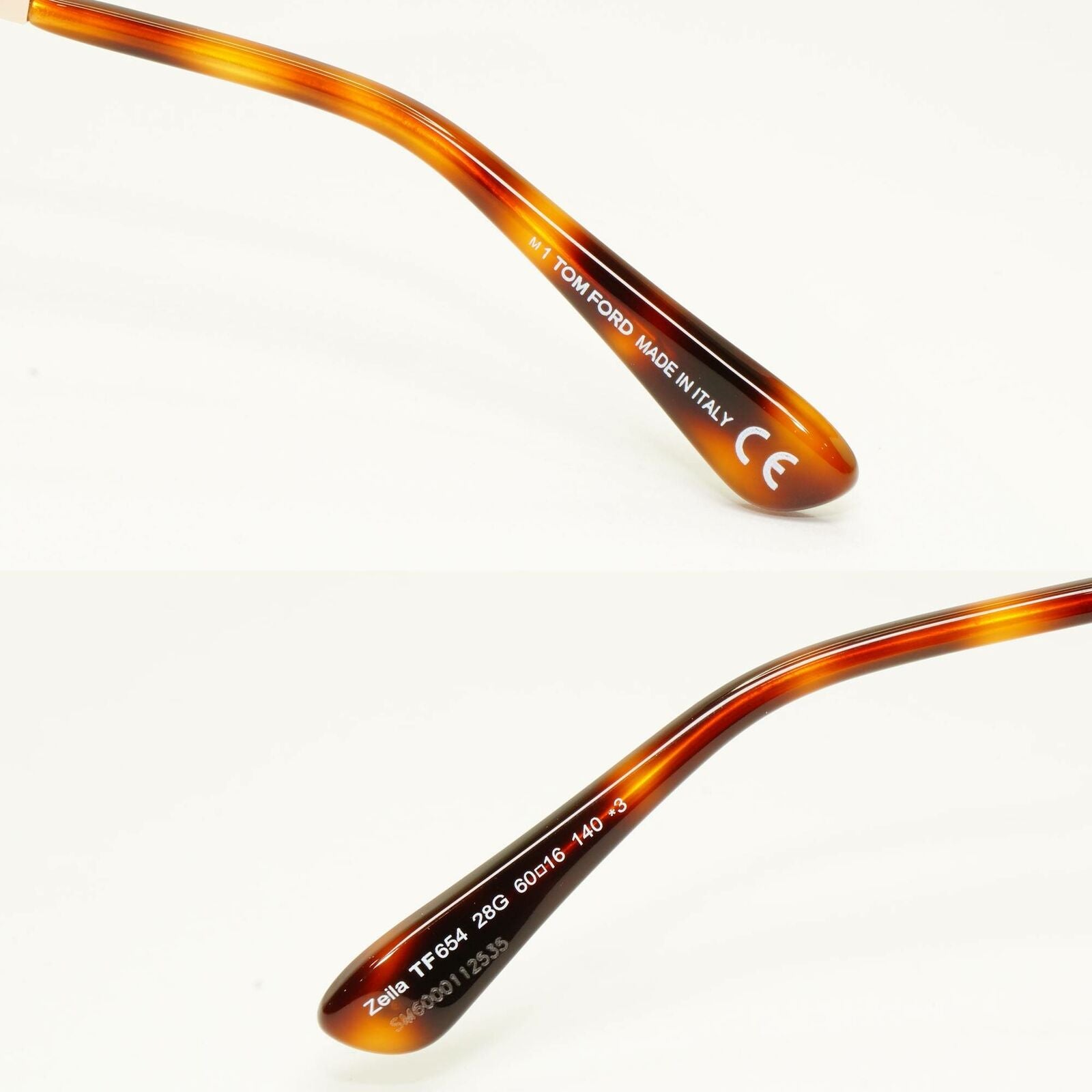 Authentic Tom Ford Womens Gold Brown Metal Sunglasses Zeila TF 654 28G