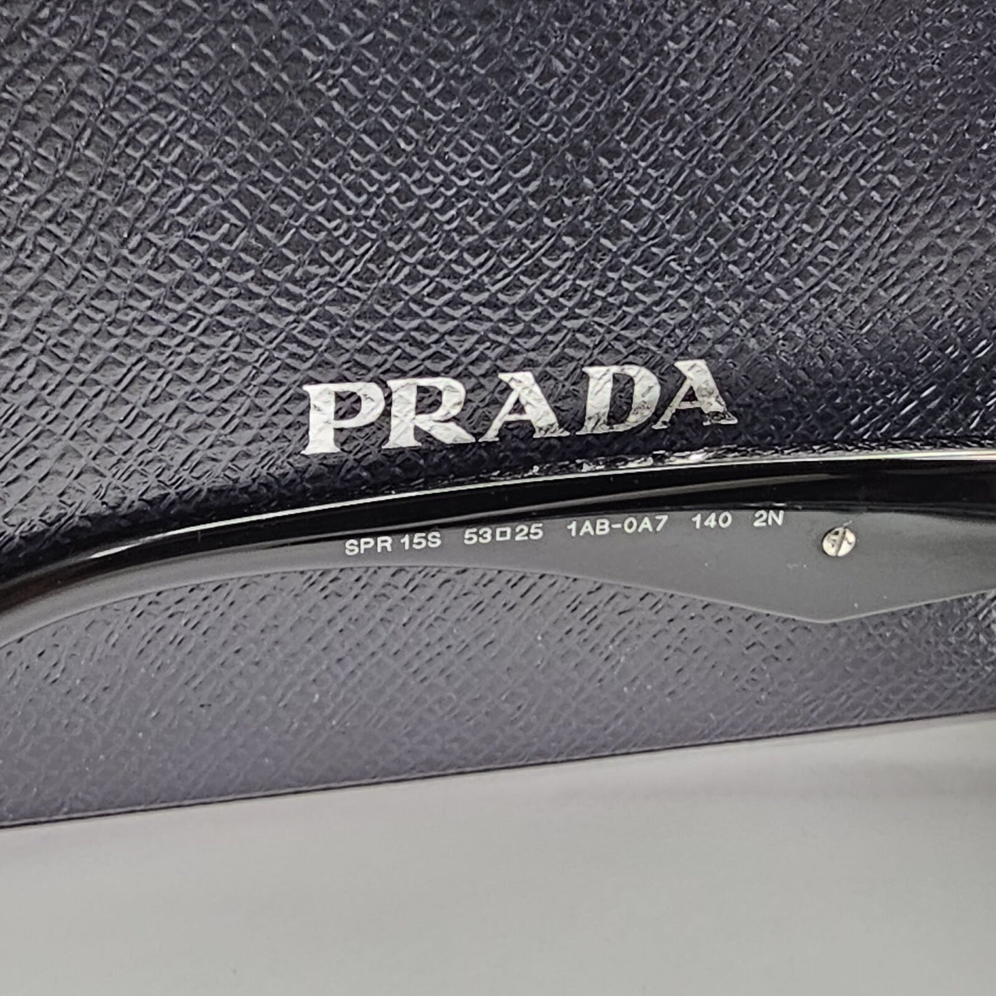 Prada Sunglasses Black Triangle Saffiano Leather PR15SS SPR 15S 1AB-0A7 190224