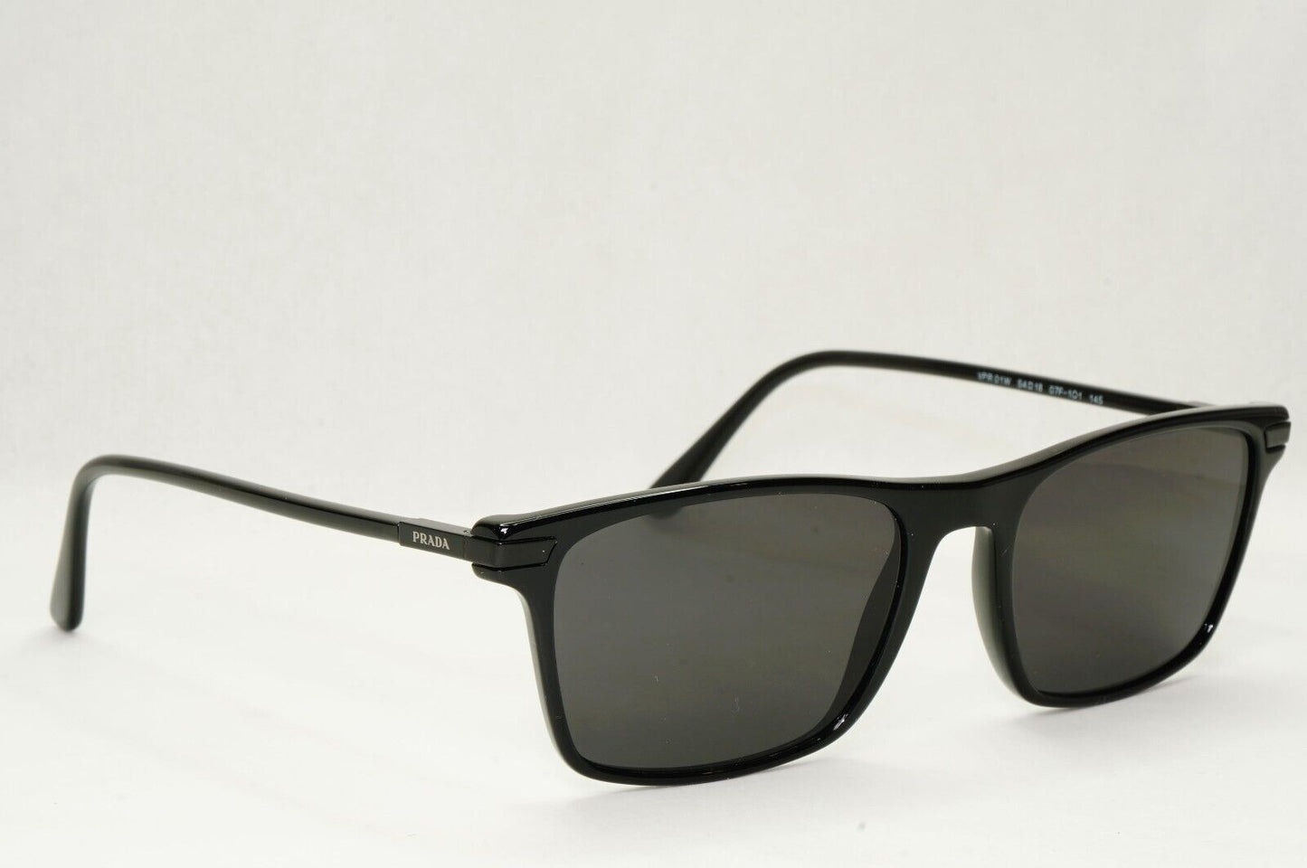 Prada Sunglasses Black Square Glossy Fashion PR01WV VPR 01W 07F-1O1 54mm