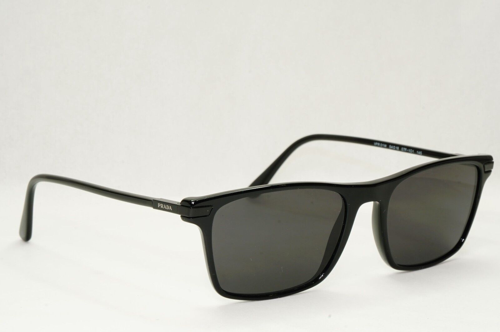 Prada Sunglasses Black Square Glossy Fashion PR01WV VPR 01W 07F-1O1 54mm