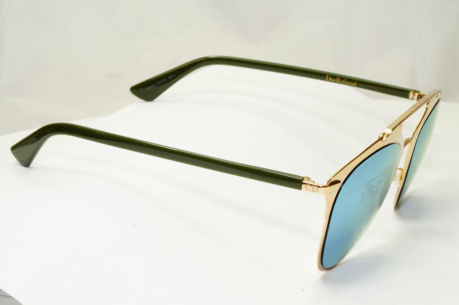 Authentic Dior Womens Gold Blue Mirror Designer Sunglasses Reflected XX83J