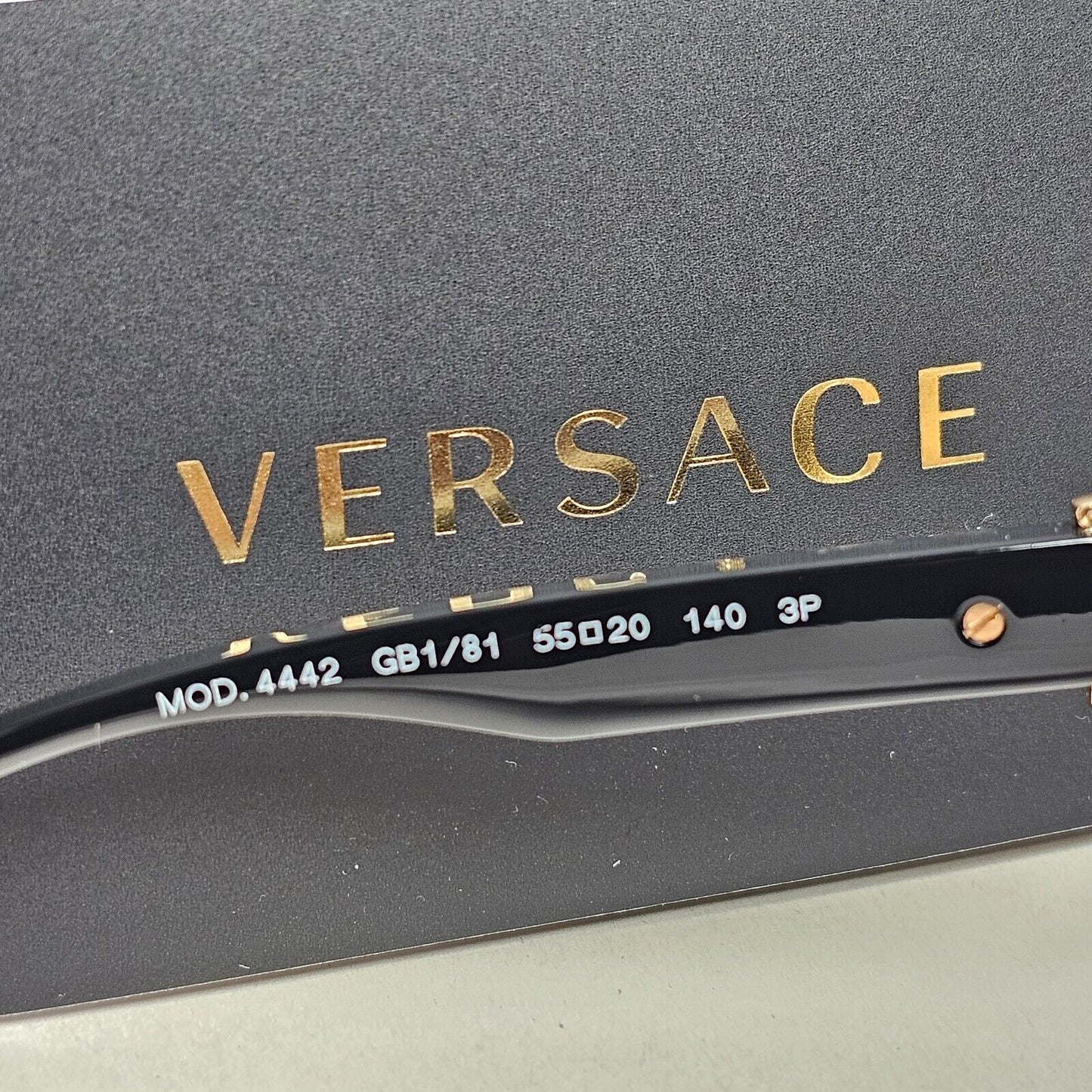 Versace Sunglasses Polarized Black Gold Medusa Grey Round MOD VE 4442 GB1/81
