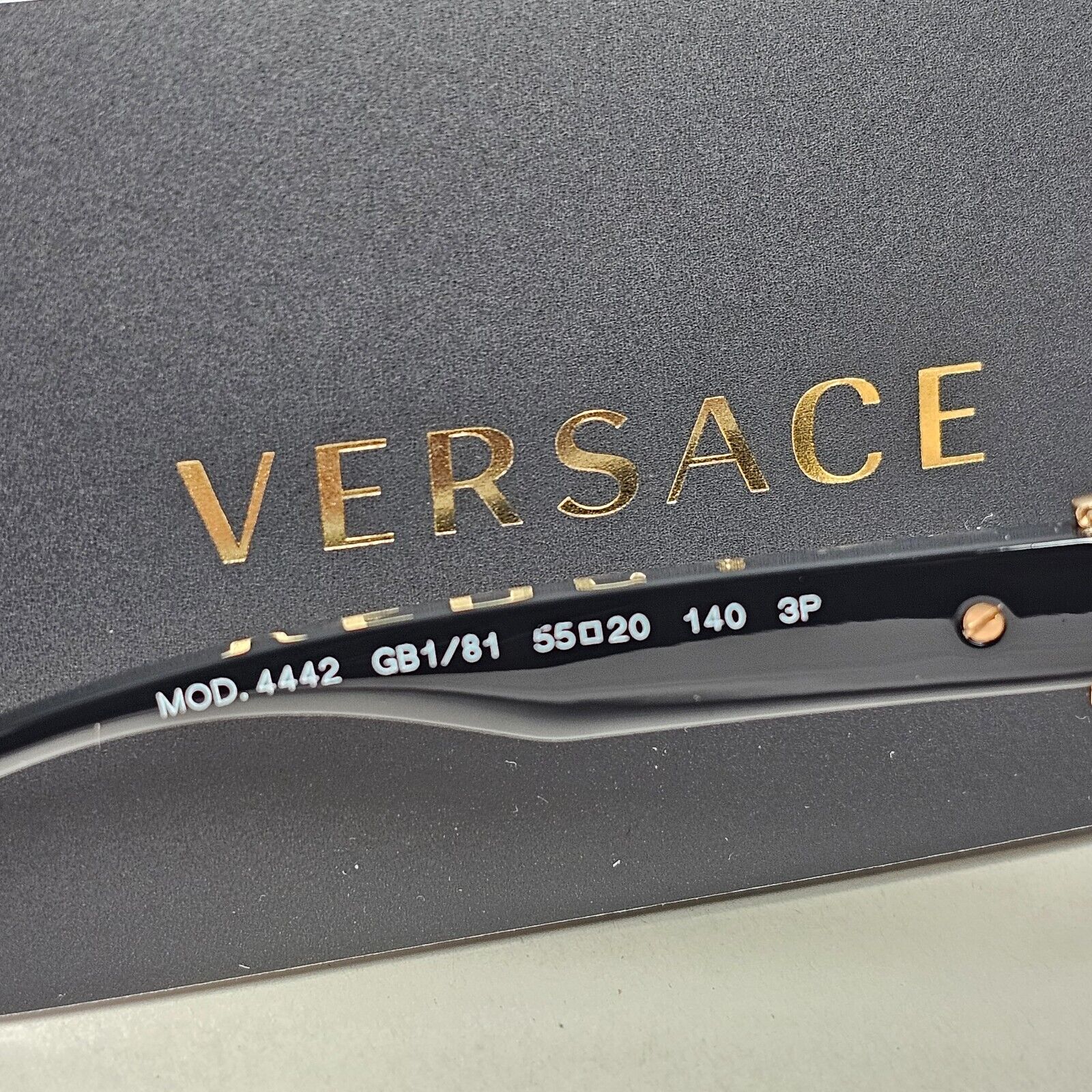 Versace Sunglasses Polarized Black Gold Medusa Grey Round MOD VE 4442 GB1/81