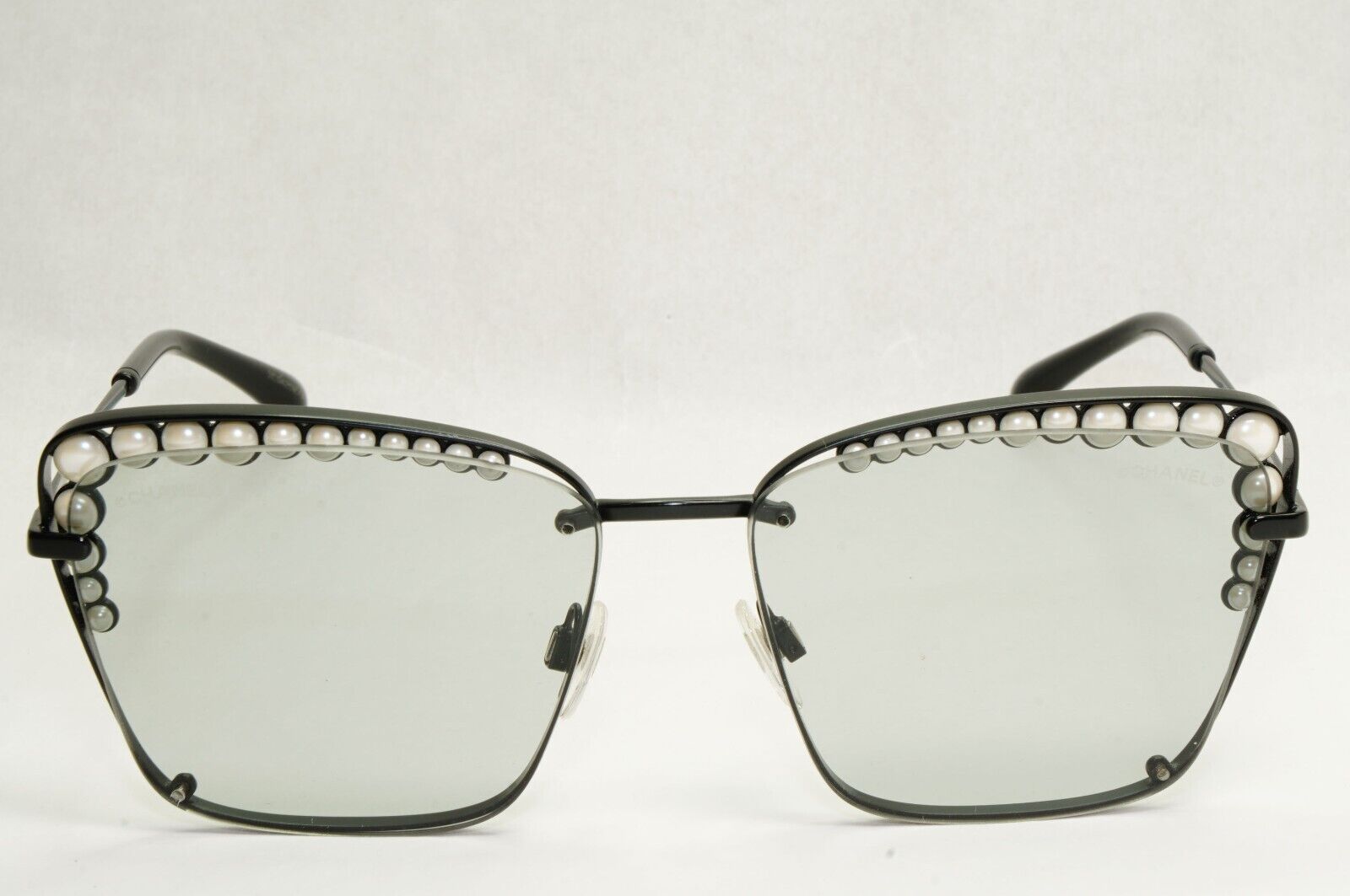 Chanel Sunglasses Pearl Black Square Metal Light Grey 4235-H c.101/87 57mm