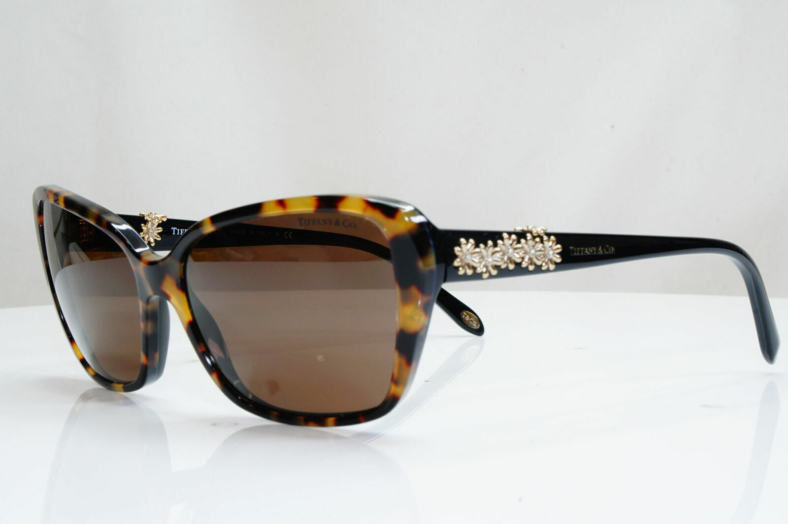 Authentic TIFFANY & CO Diamante Sunglasses GOLD FLOWERS TF 4069 8149/3G 26745