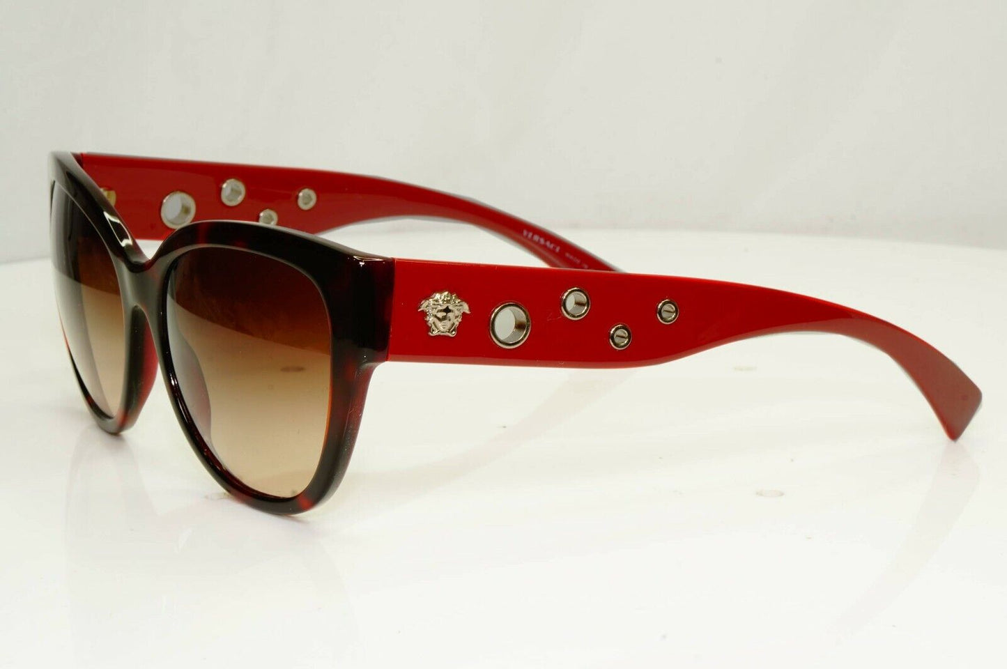 Versace Burgundy Brown Sunglasses Womens Gold Medusa 4314 5184/13 Dark Red