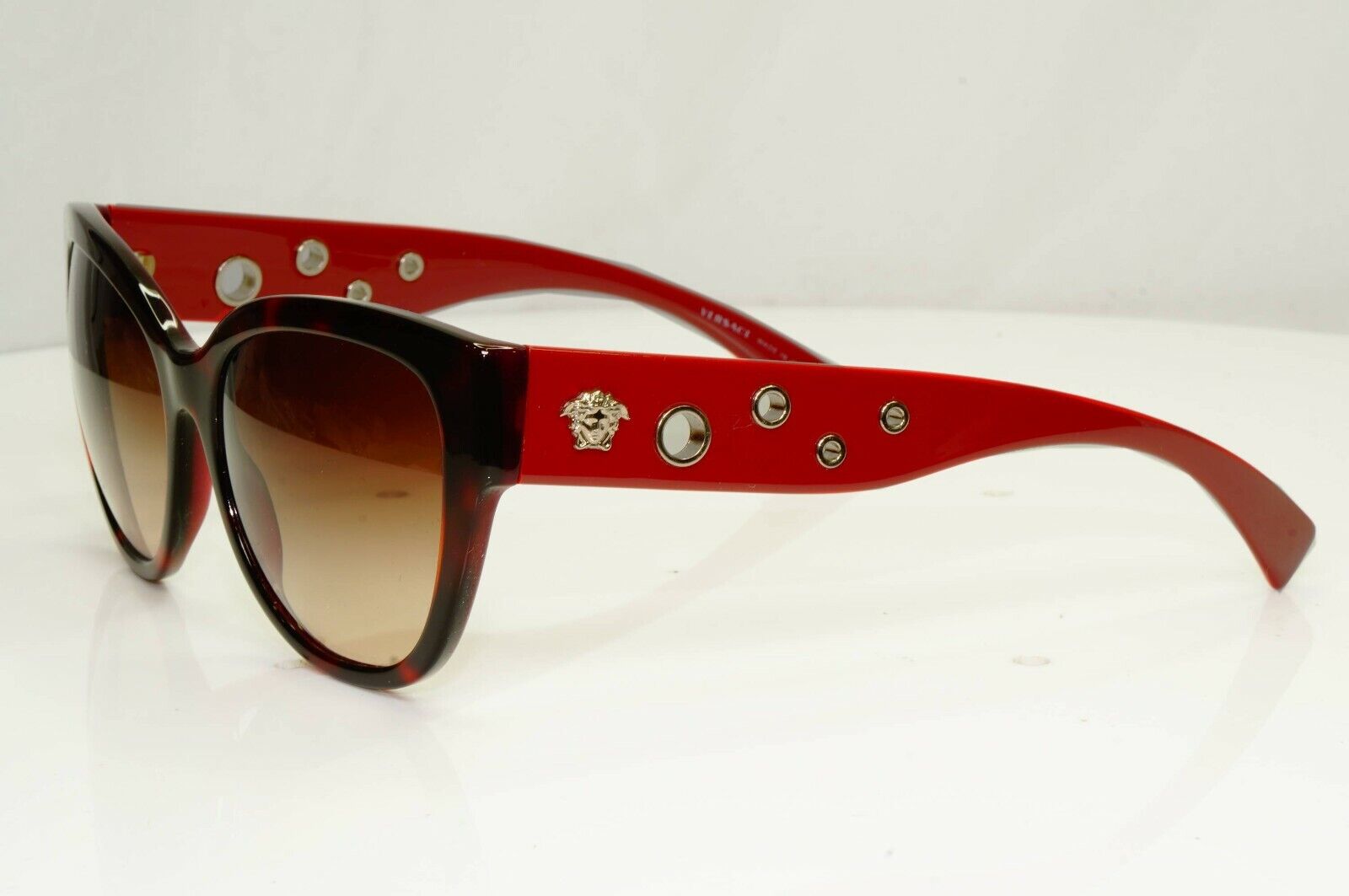 Versace Burgundy Brown Sunglasses Womens Gold Medusa 4314 5184/13 Dark Red