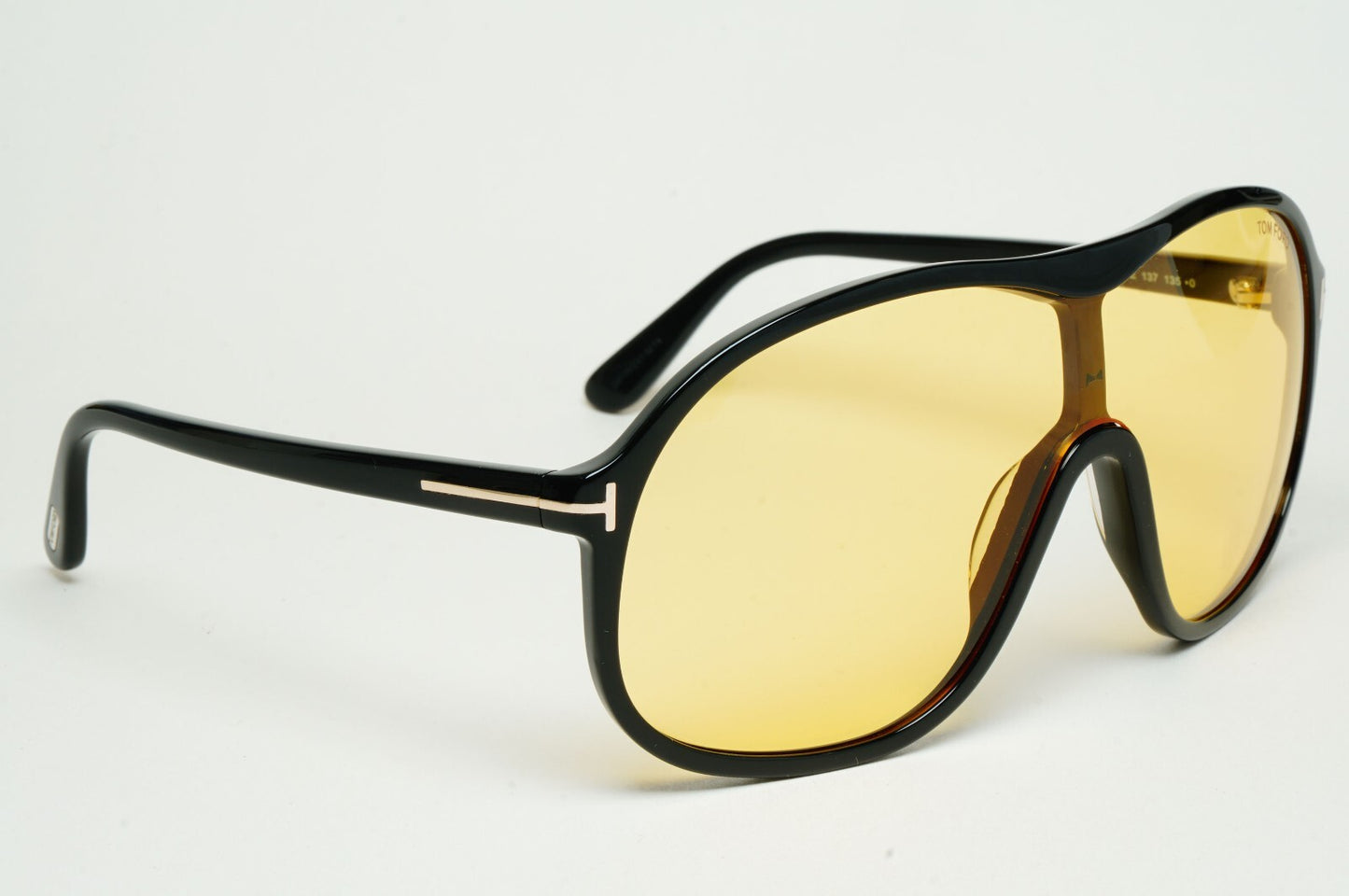 Tom Ford Sunglasses Drew Black Yellow Shield Visor Large FT0964 TF 964 01E