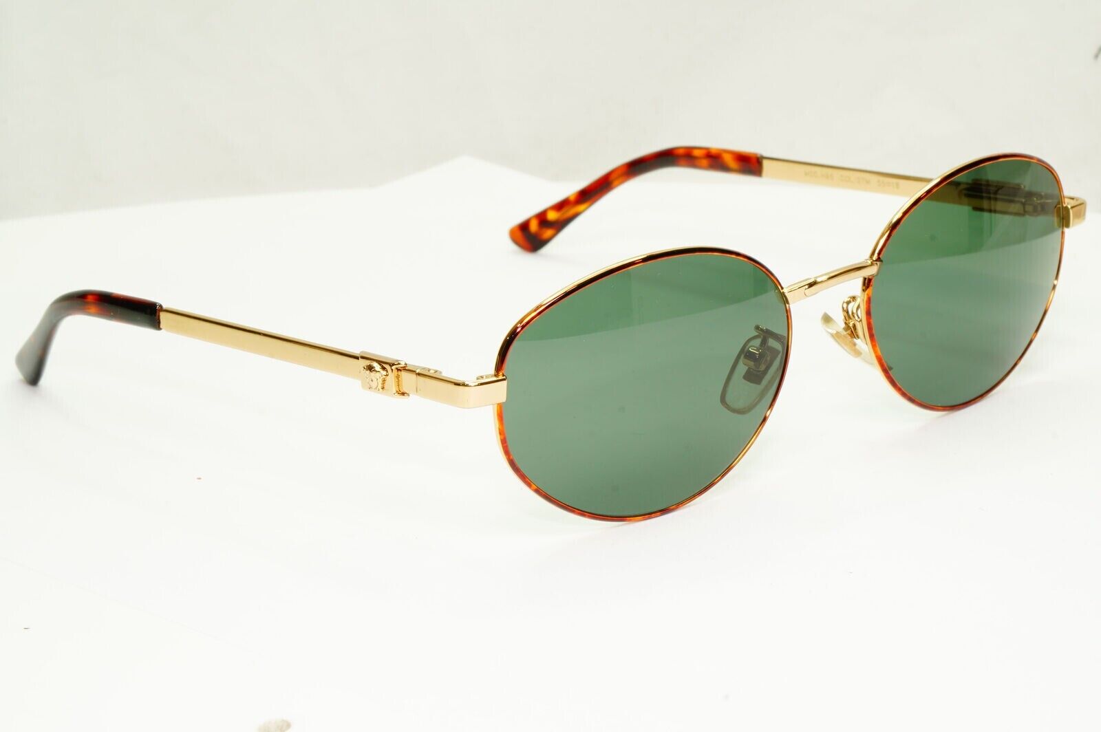 Gianni Versace 1995 Sunglasses Vintage Gold Green Metal Square MOD H65 COL 07M