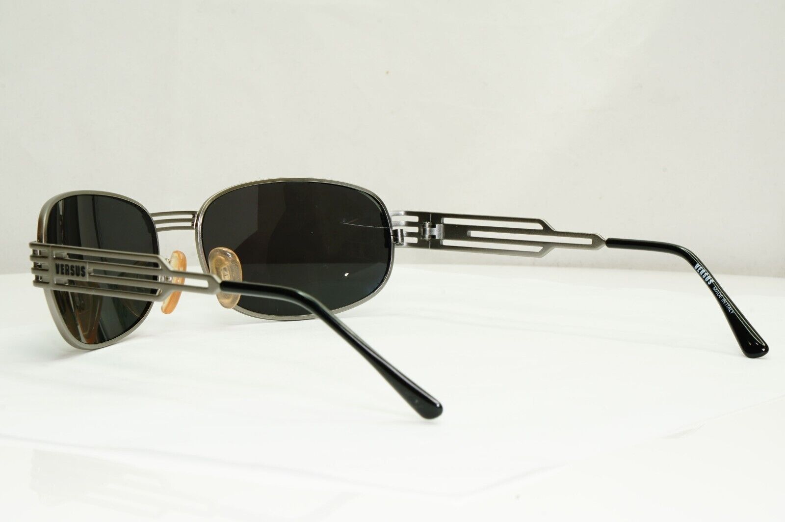 Versus 1996 by Gianni Versace Vintage Silver Black Sunglasses MOD F36 COL 77M