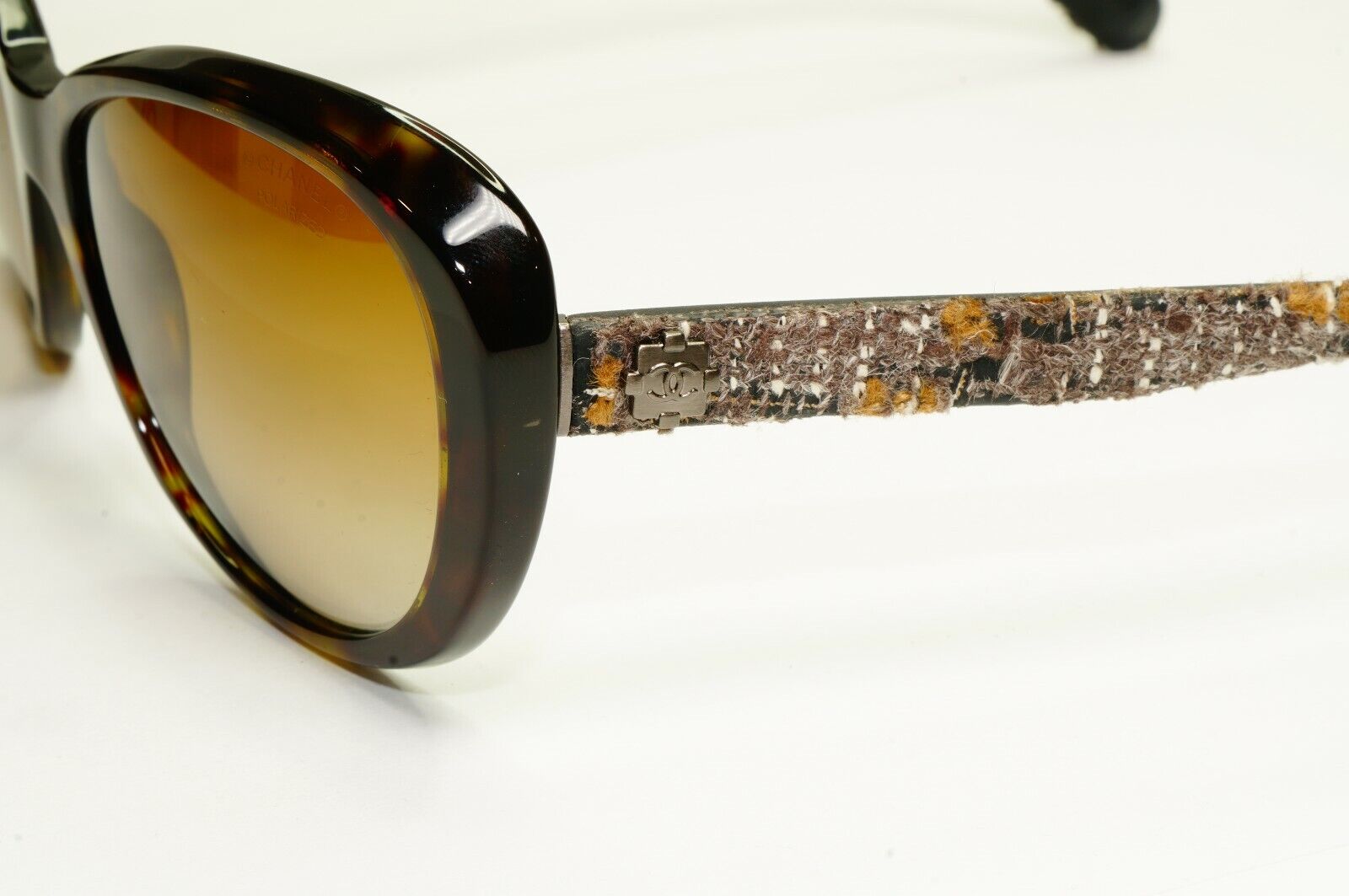 CHANEL Brown Polarized Sunglasses Tweed Collection Gradient 5241 714/T5 24270