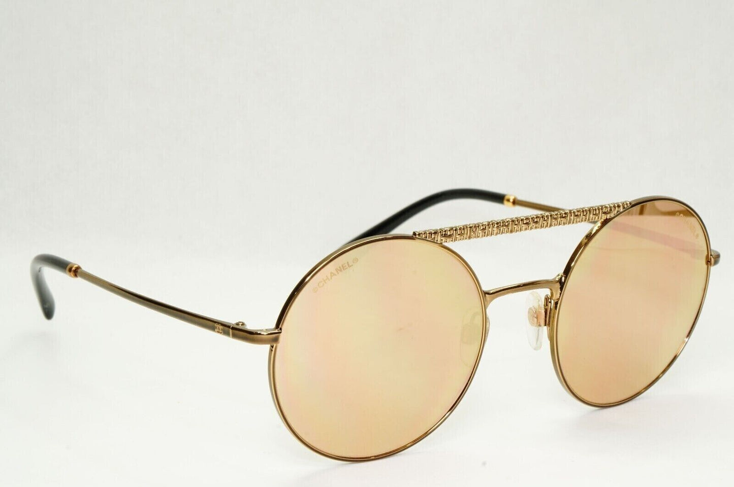 Chanel Sunglasses Bronze Gold Mirror Metal Round Brown 4232 c.470/T6 200324