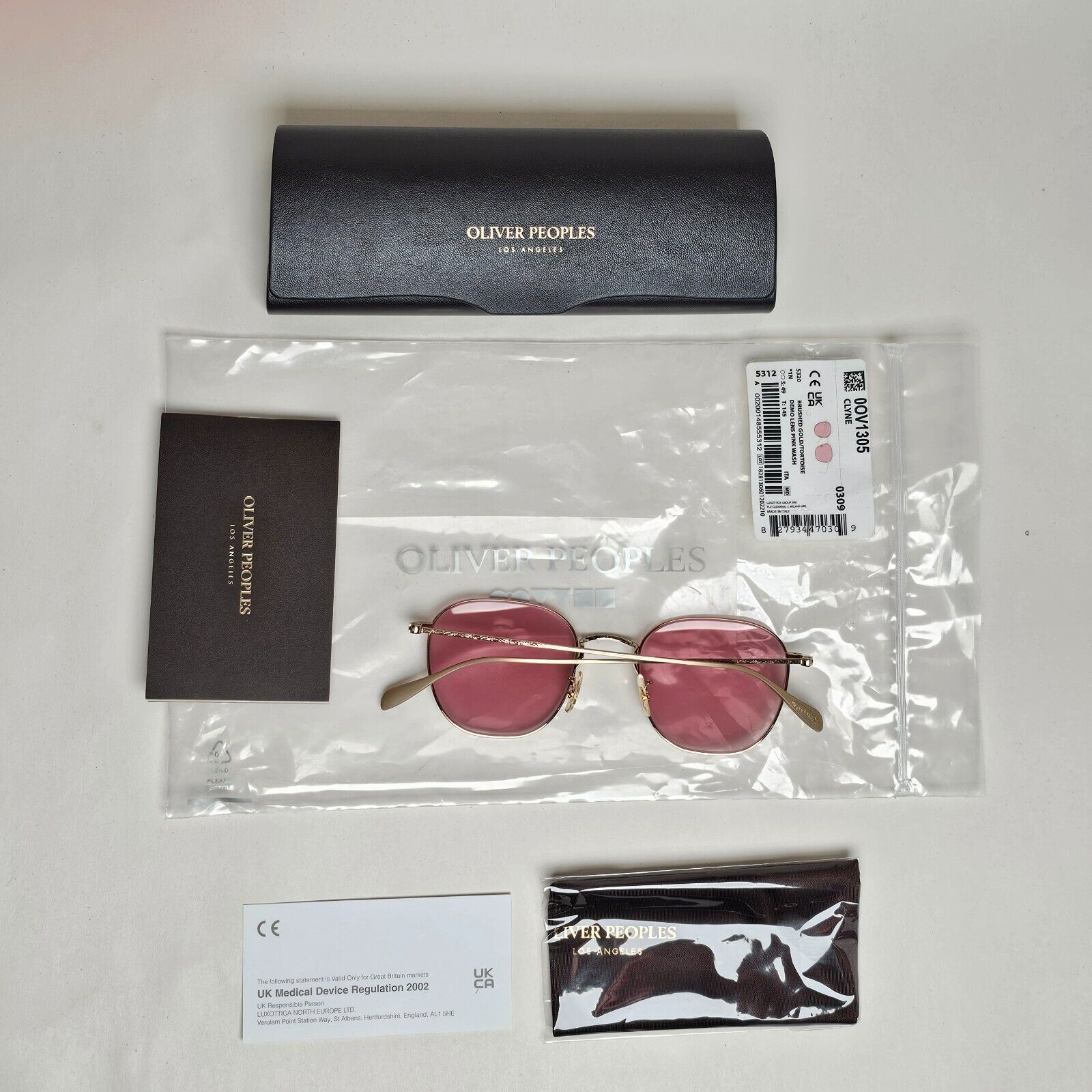 Oliver Peoples Sunglasses Clyne Gold Pink Wash Metal OV 1305 5320 49mm