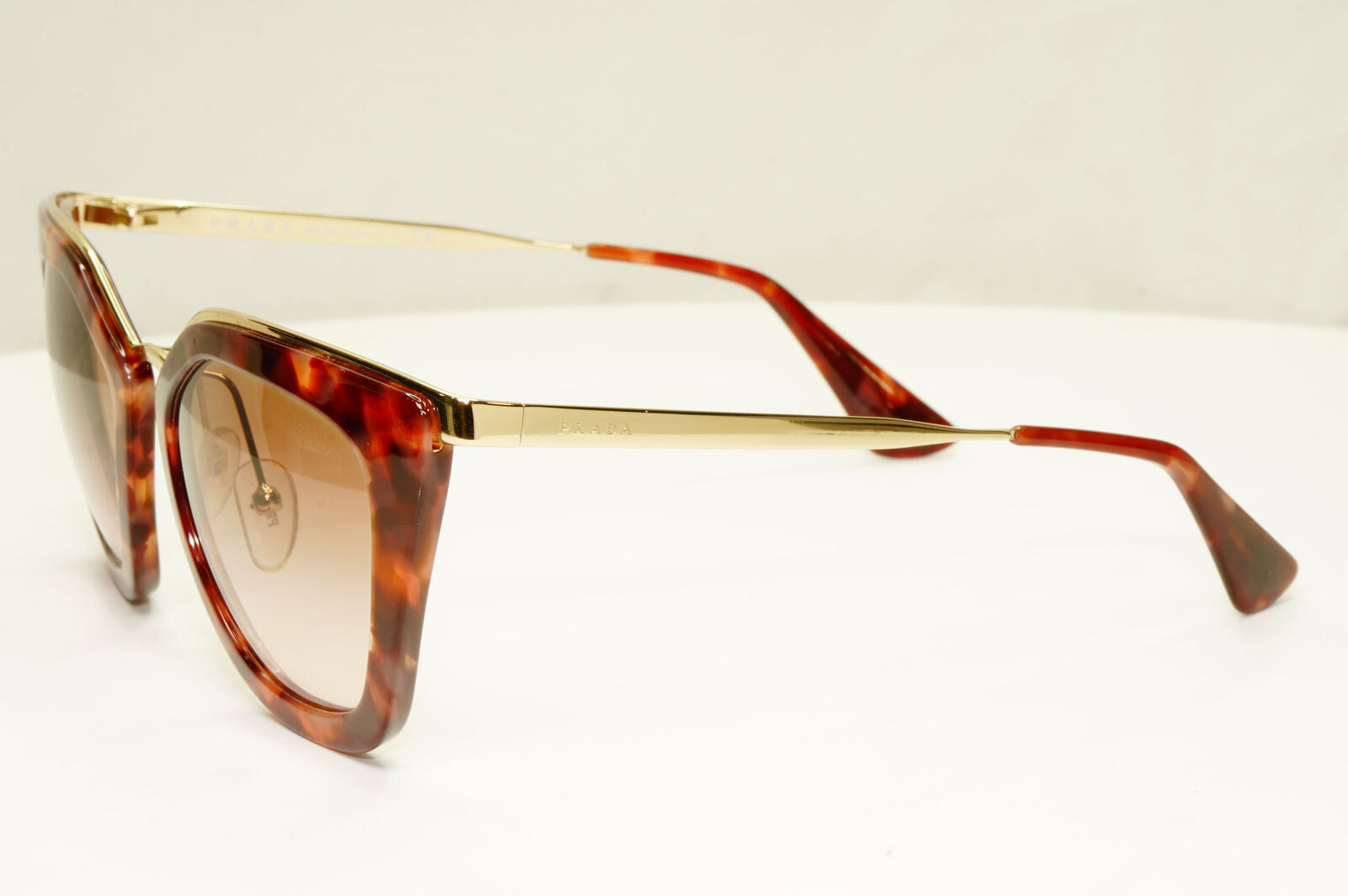 Prada Cinema Brown Sunglasses Gold Marble Gradient Square SPR 53S PR53SS UE0-0A6