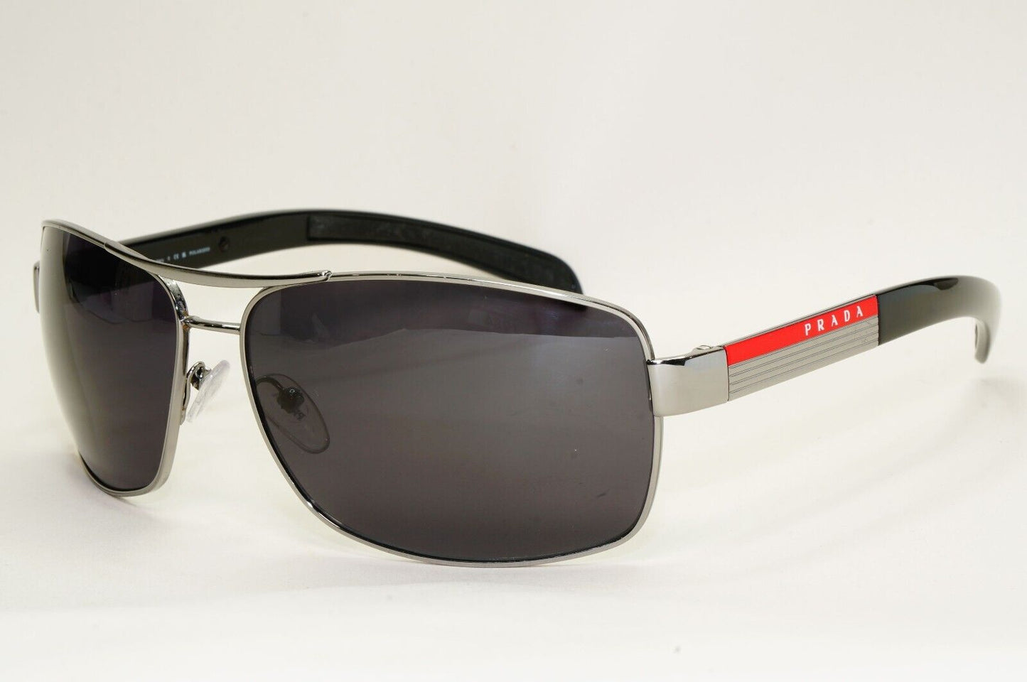 Prada Sunglasses Gunmetal Black Wrap Navigator PS54IS SPS 54I 5AV-5Z1 260724