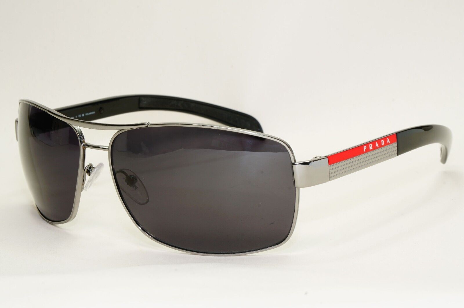 Prada Sunglasses Gunmetal Black Wrap Navigator PS54IS SPS 54I 5AV-5Z1 260724