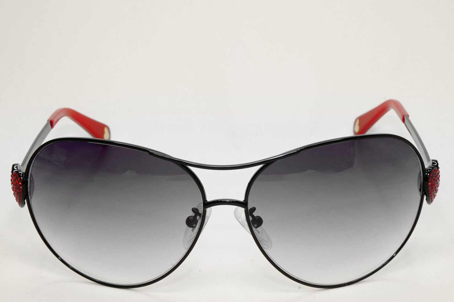 Moschino Sunglasses 2005 Vintage Black Grey Pilot Red Heart MO578 01 101124