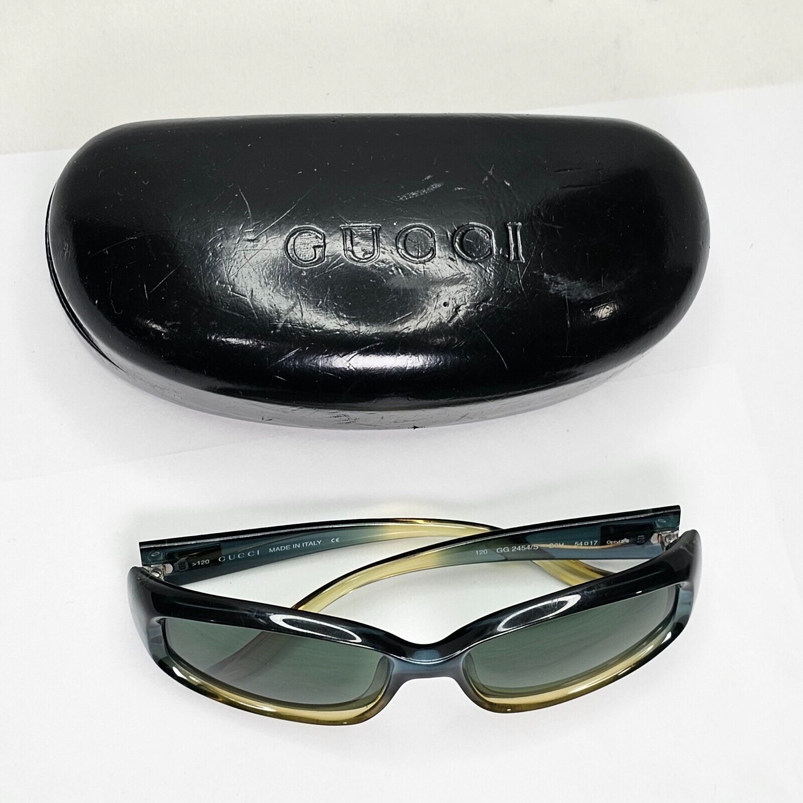 Gucci Sunglasses 1999 Vintage Green Transparent Rectangle GG 2454/S G9H 111223