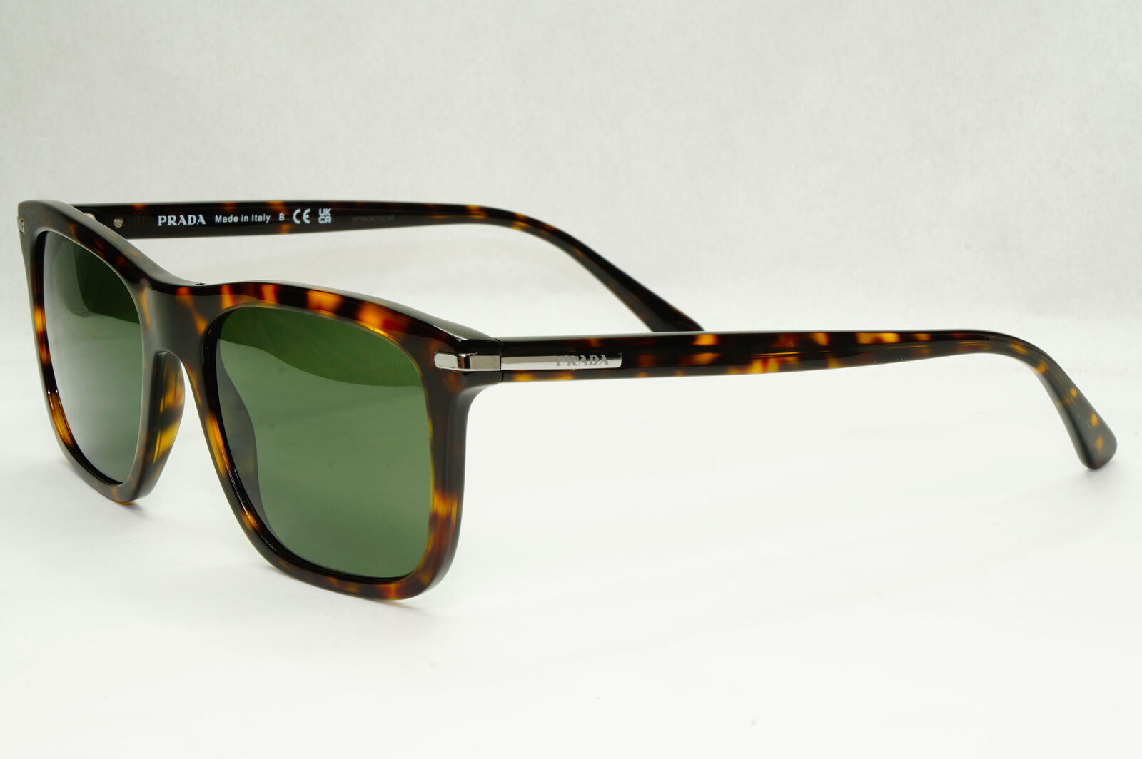 Prada Sunglasses Glass Lens Square Brown Tortoise Green PR18WS SPR 18W 2AU-0B0