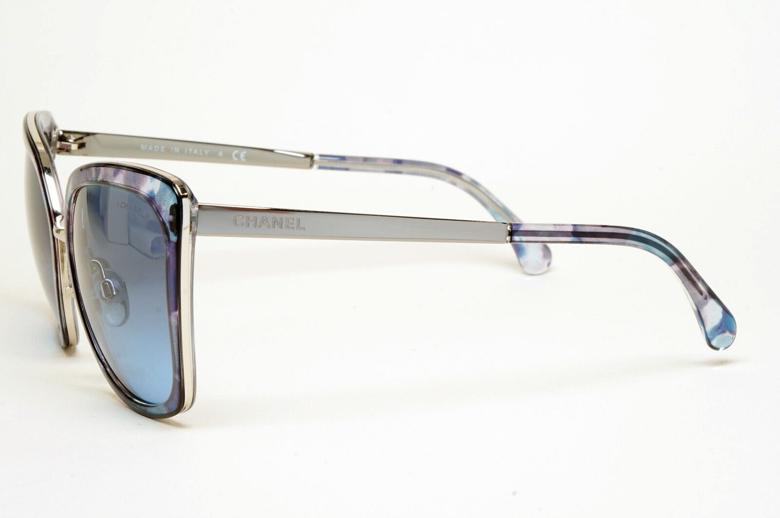 Chanel Sunglasses Blue Gradient Square Silver Metal 4209 c.465/S2 57mm 100125
