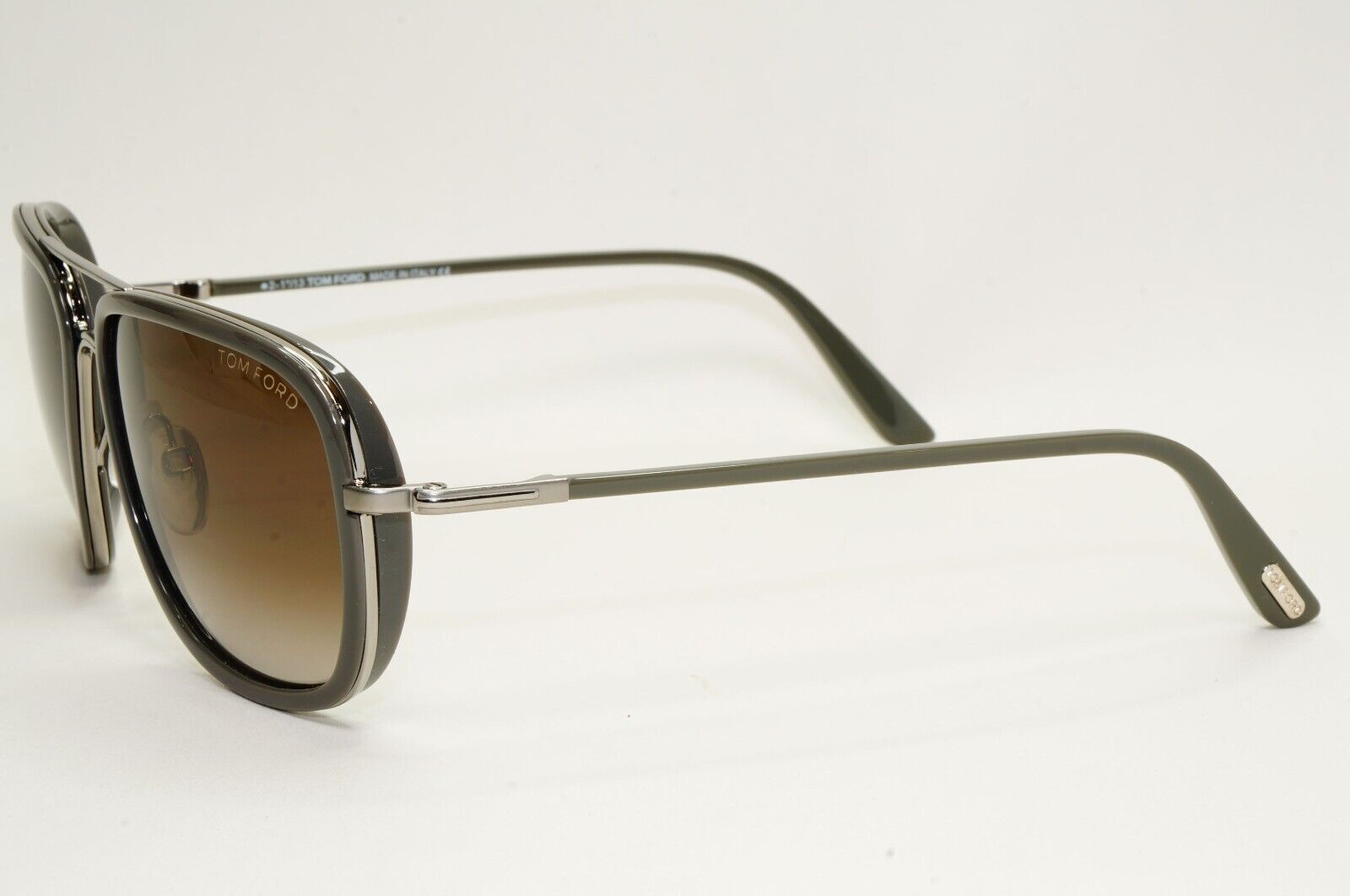 Tom Ford Sunglasses Riccardo Grey Brown Gradient Navigator TF 340 14K FT0340