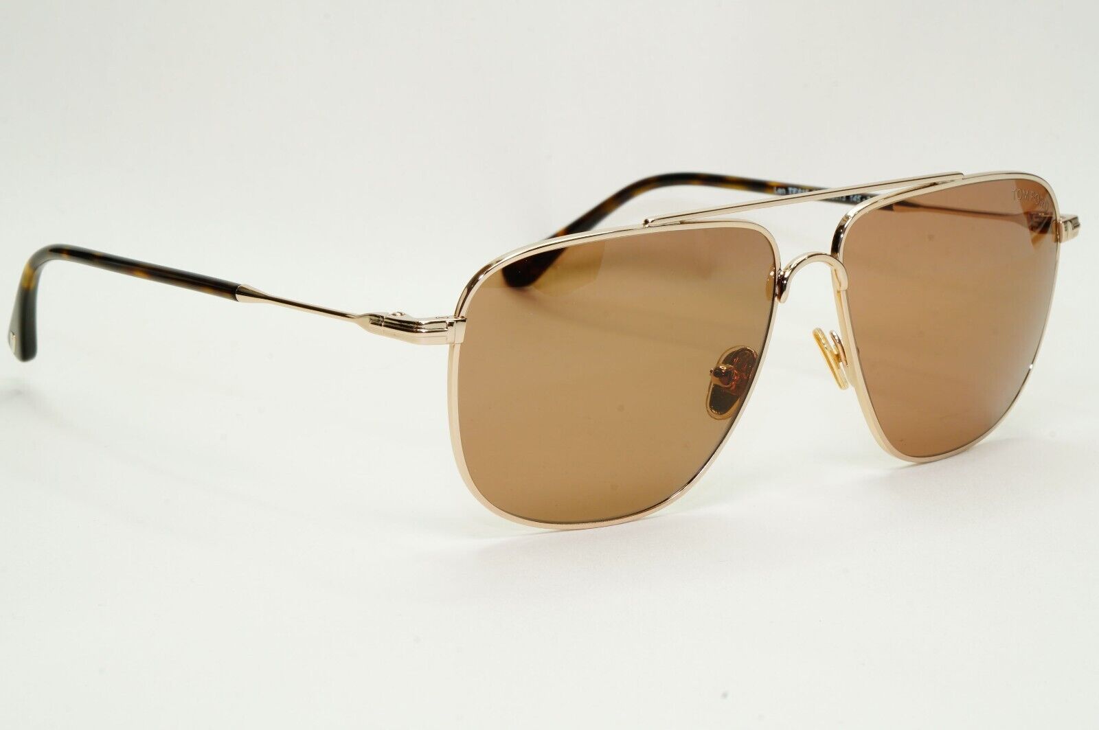 Tom Ford Sunglasses Len Gold Brown Navigator Pilot Metal FT0815 TF 815 28E 58mm