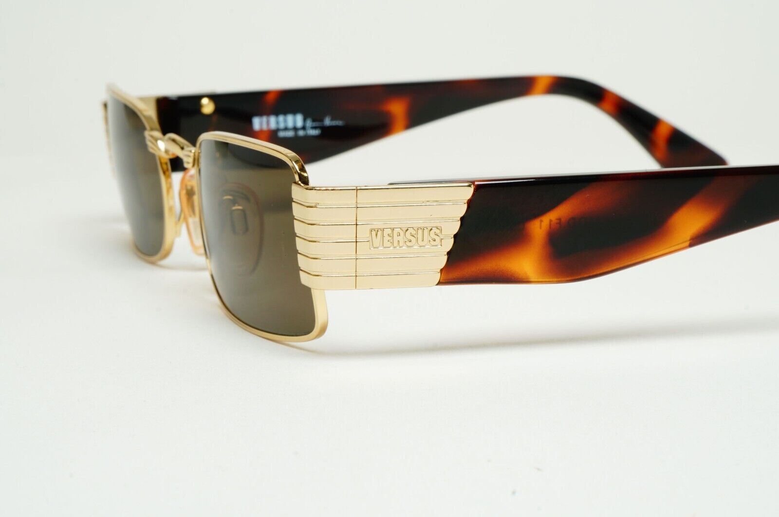 Versus Sunglasses 1996 by Gianni Versace Vintage Gold Brown MOD F11 COL 030