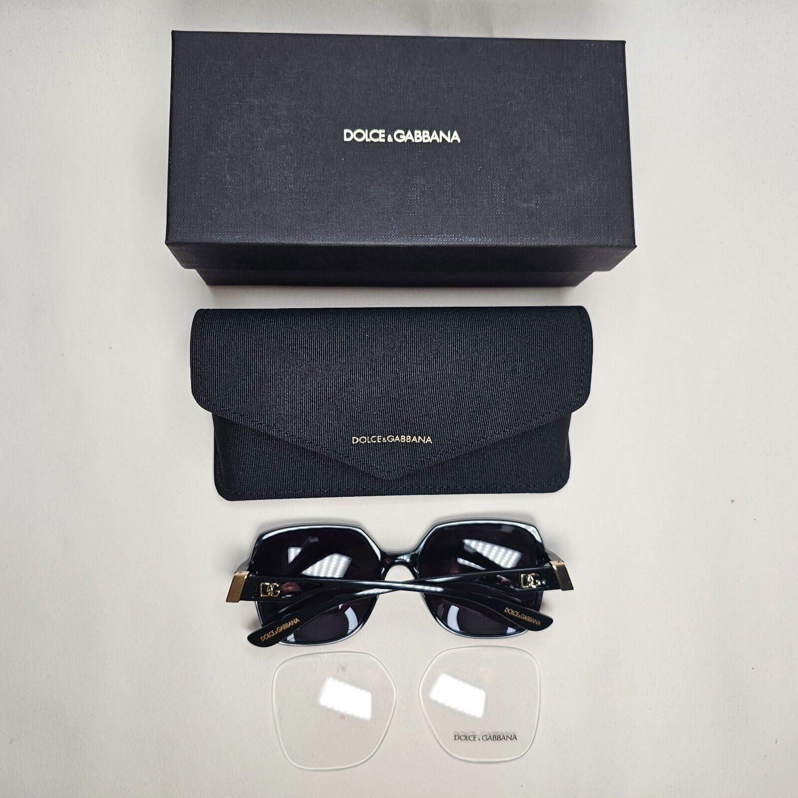 Dolce & Gabbana Black Gold Square Glossy Womens Sunglasses DG 5065 501 55mm