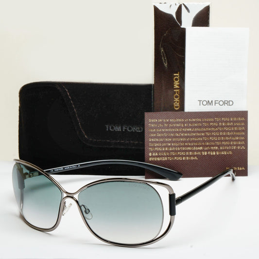 Tom Ford Sunglasses Eugenia Gunmetal Black Grey Gradient FT0156 TF 156 08B