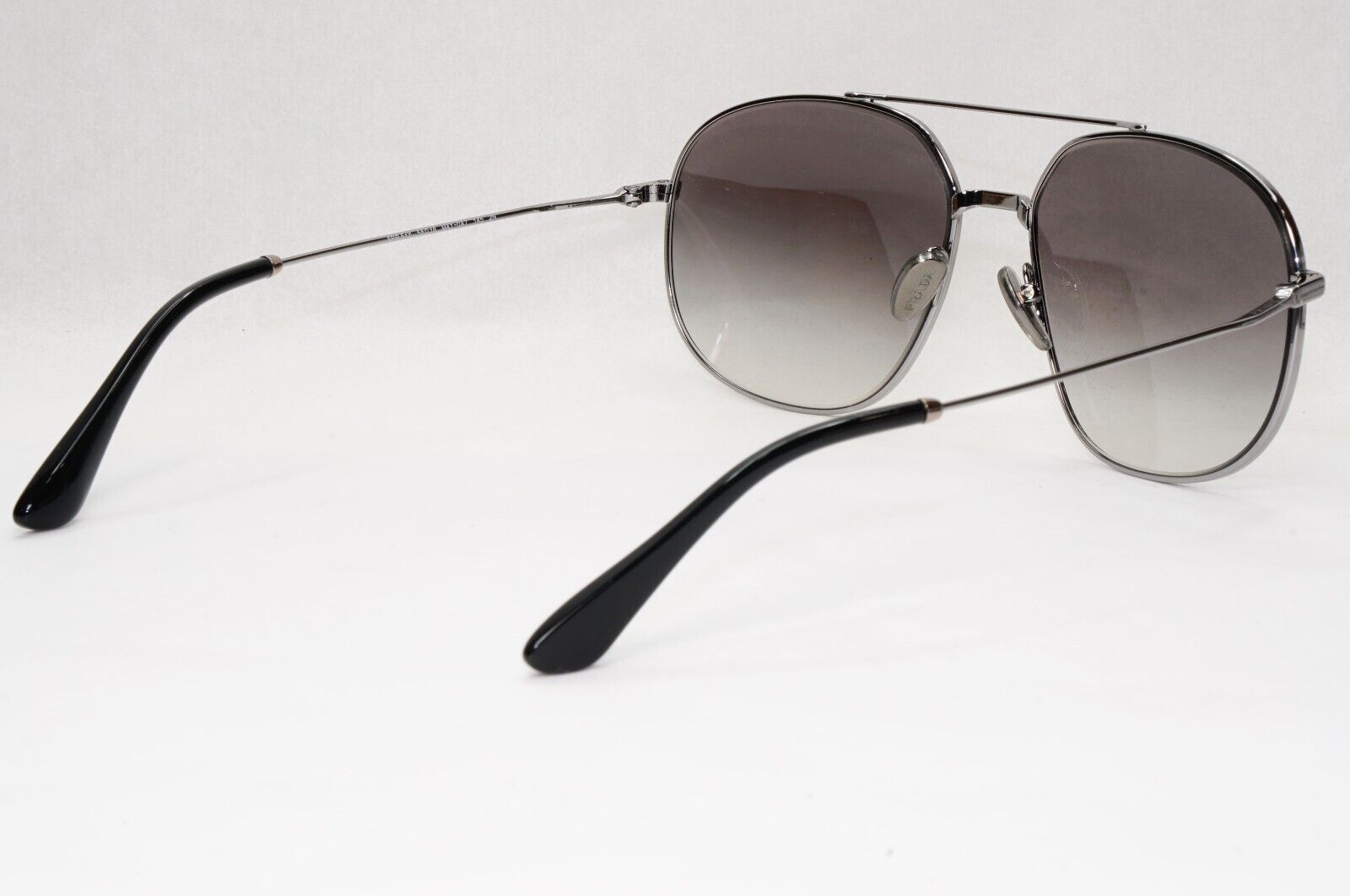 Prada Sunglasses Black Gunmetal Grey Gradient Metal Pilot PR51YS SPR 51Y M4Y-0A7