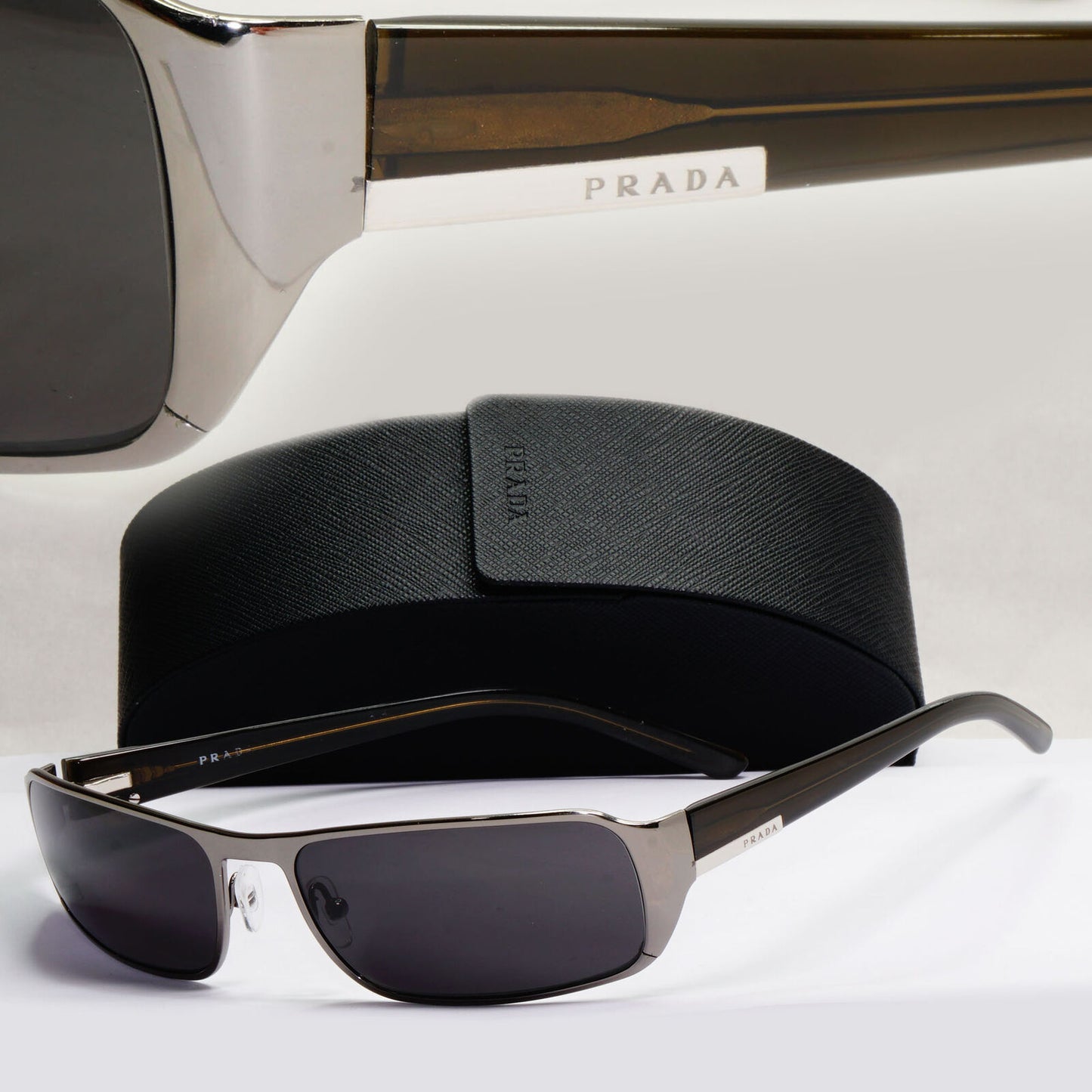 Prada Sunglasses 2006 Vintage Gunmetal Brown Olive PR52FS SPR 52F 5AV-4M1 060324