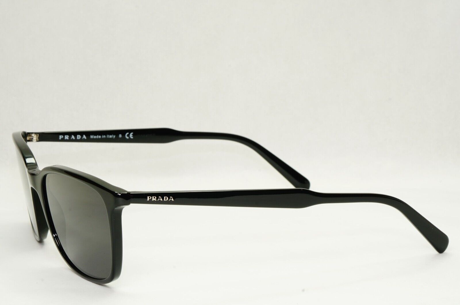 Prada Sunglasses Black Square Glossy Fashion PR13XV VPR 13X 1AB-1O1 55mm
