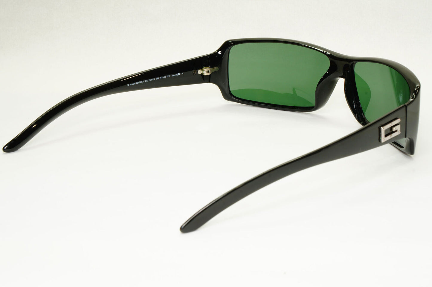 Gucci 1998 Sunglasses Black Green Slim Rectangle Retro GG 2515/S 584 290323