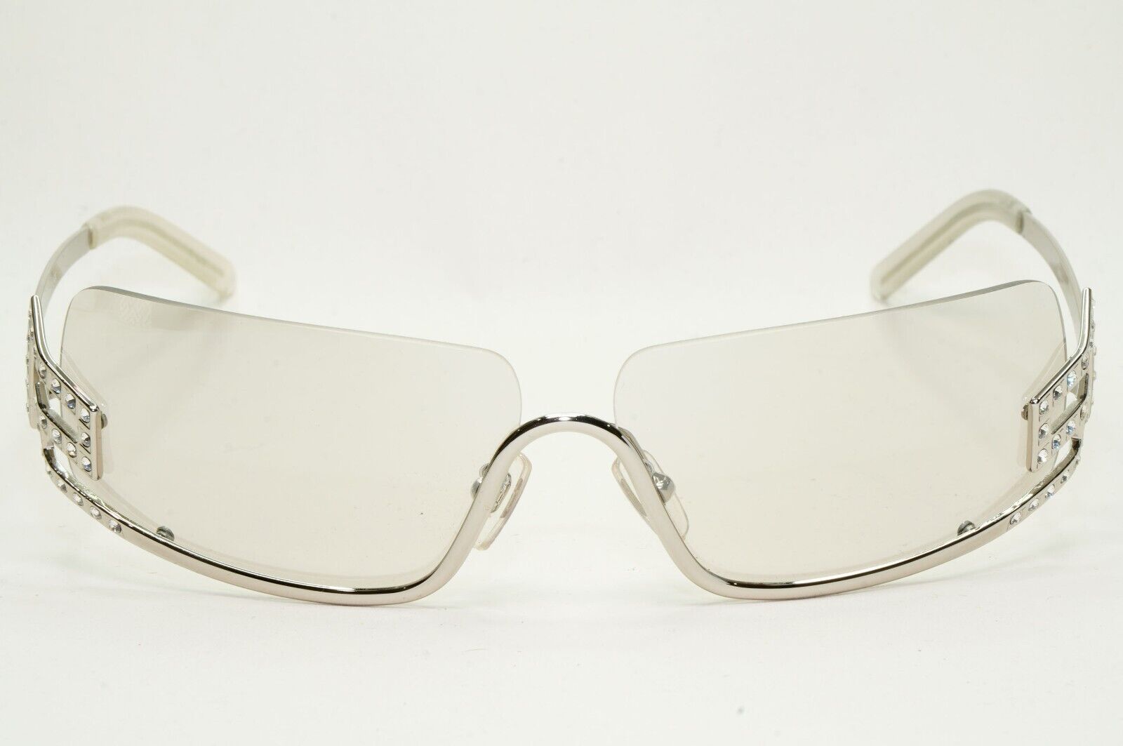 Versace Sunglasses 2004 Vintage Silver Wrap Diamante MOD N50-H 26M/222 081024