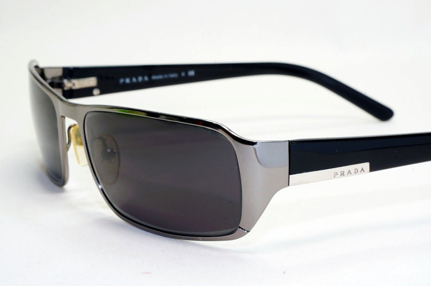 Prada Sunglasses 2006 Gunmetal Black Rectangle PR52FS SPR 52F 5AV-1A1 081024