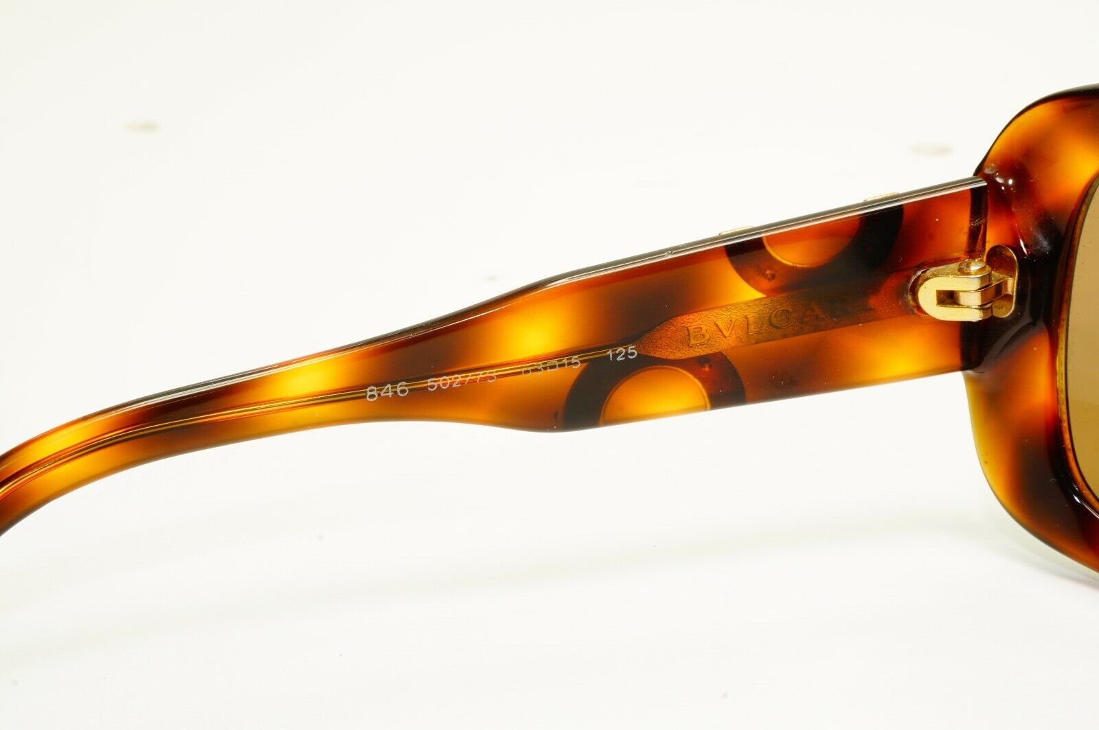 BVLGARI Sunglasses 2002 Vintage Brown Tortoise Square Gold 846 502/73 290122