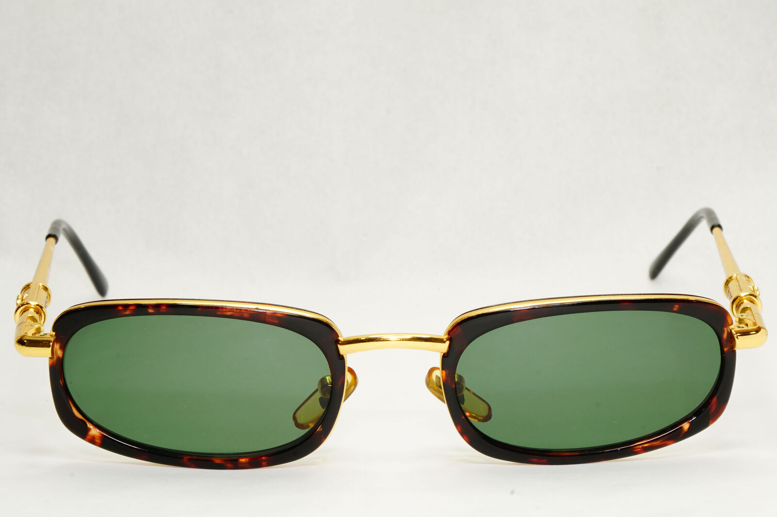 Gianni Versace 1995 Sunglasses Gold Tortoise Green MOD X12 COL A11 50mm 200124