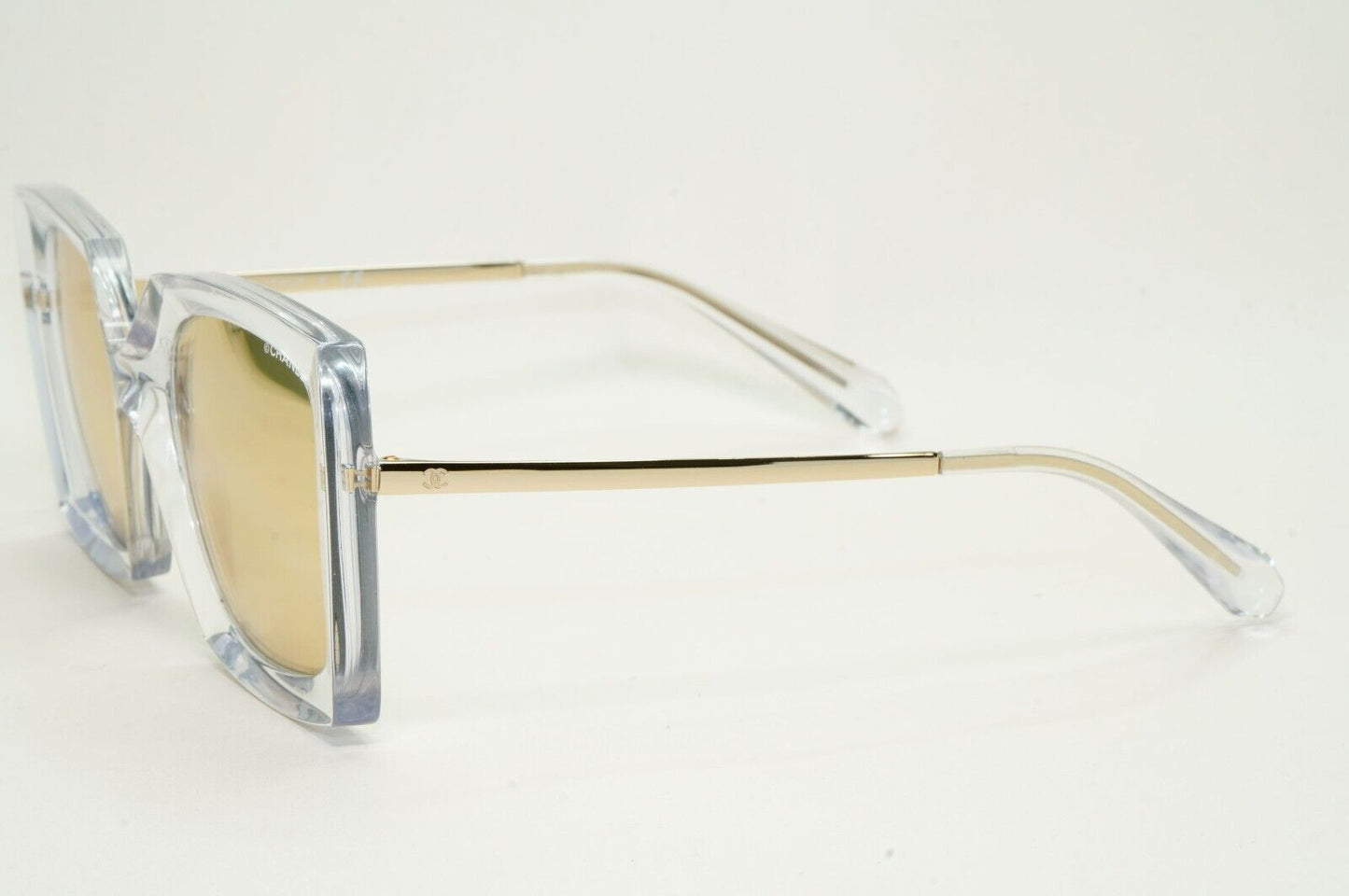 Chanel Sunglasses Gold Mirror Transparent Square 6051 c.660/T6 53mm [a]