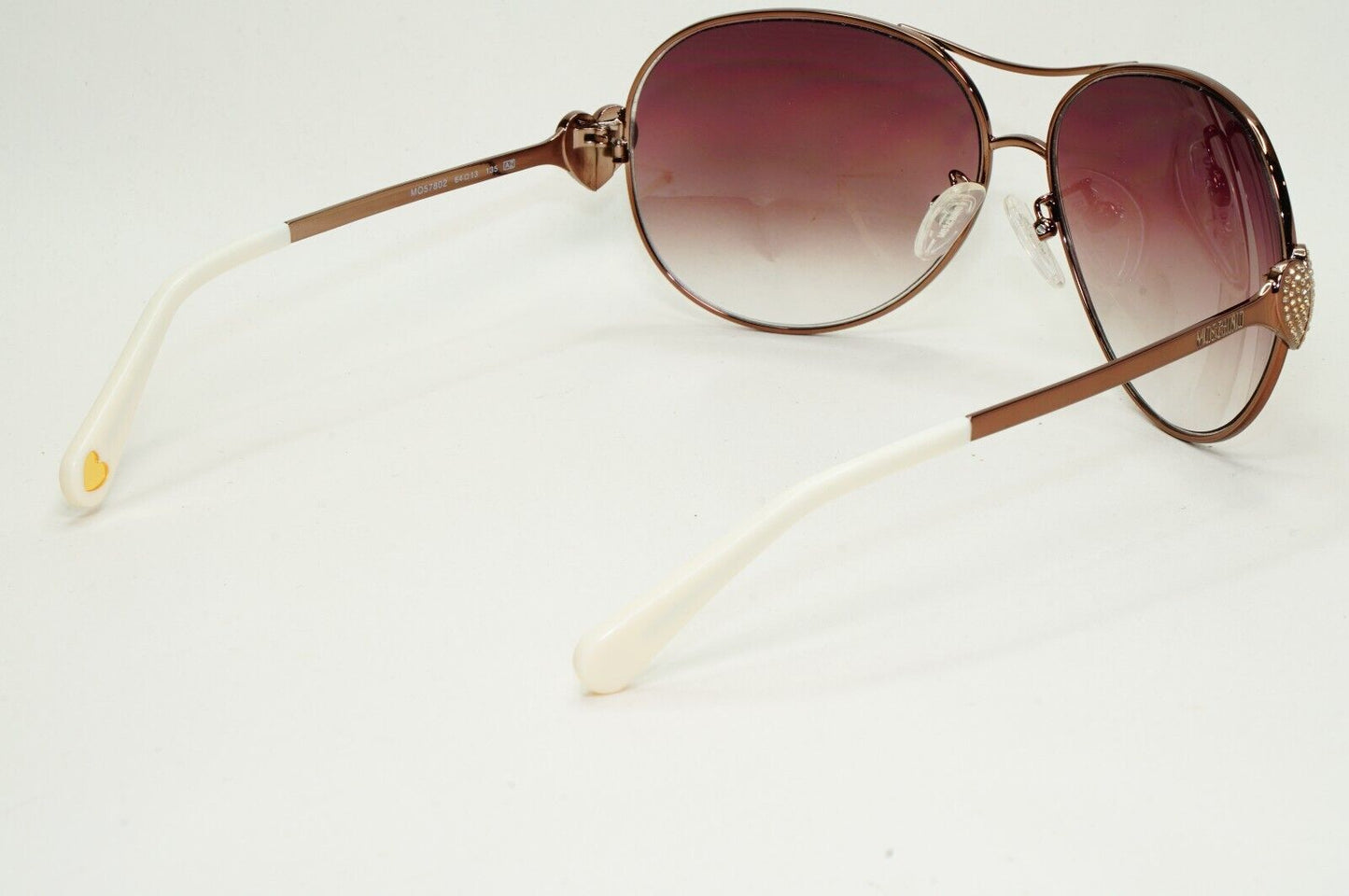 Moschino Sunglasses 2005 Vintage Brown Bronze Pilot Heart MO578 02 101124