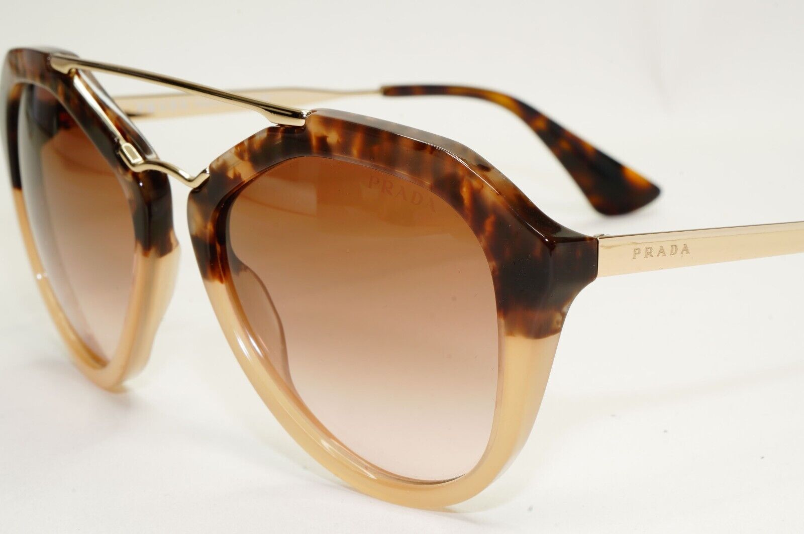 Prada Sunglasses 2014 Cinema Brown Gradient Gold Square PR12QS SPR 12Q ROZ-0A6