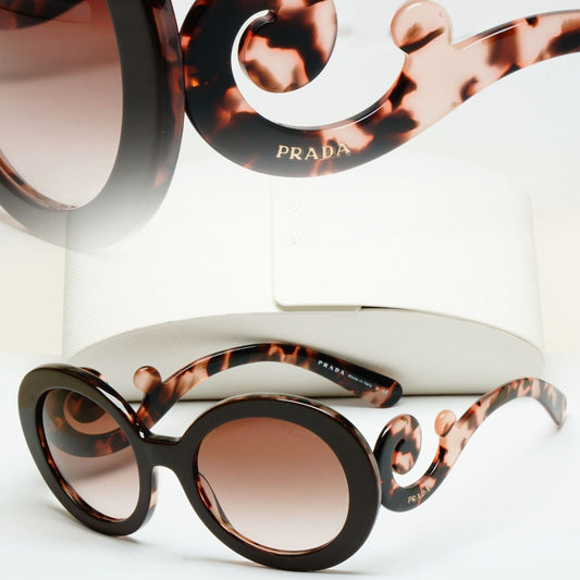 Prada Sunglasses Baroque Swirl Round Brown Marble PR27NS SPR 27N ROL-0A6 070125
