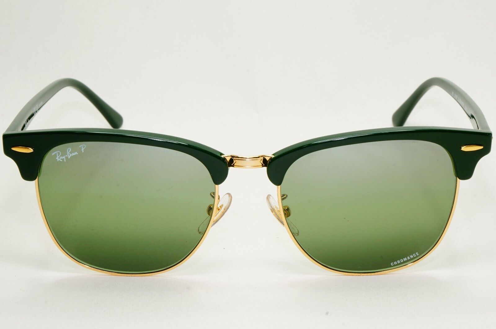 Ray-Ban Sunglasses Clubmaster Chromance Polarised Mirror Green RB 3016-F 1368/G4