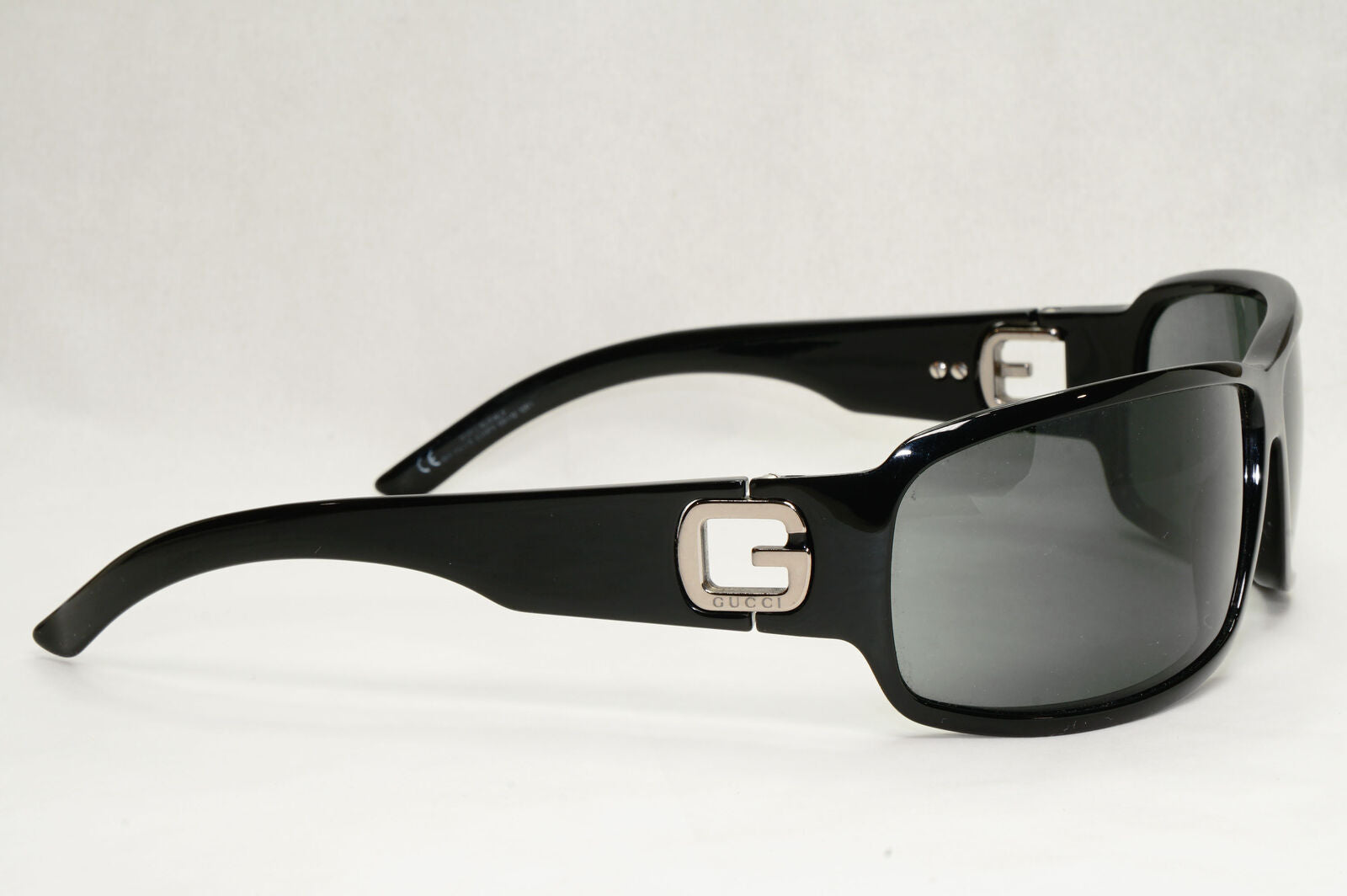 Gucci Sunglasses 2007 Vintage Black Wrap Grey Retro GG 1583/S D28P9 210124