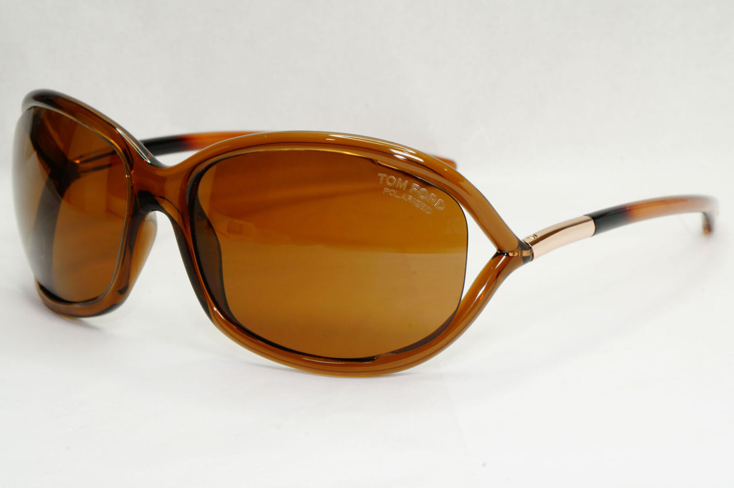 Tom Ford Sunglasses Jennifer Polarized Brown Gold Wrap FT0008 TF 8 48H [Z]