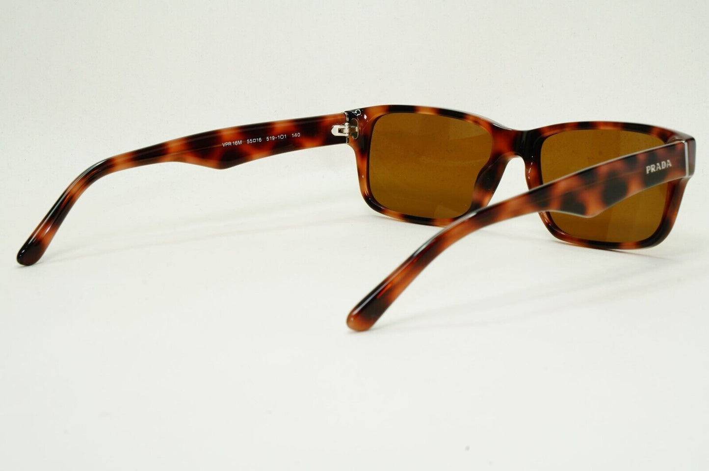 Prada Sunglasses Brown Tortoiseshell Rectangle PR16MV VPR 16M 519-1O1 55mm