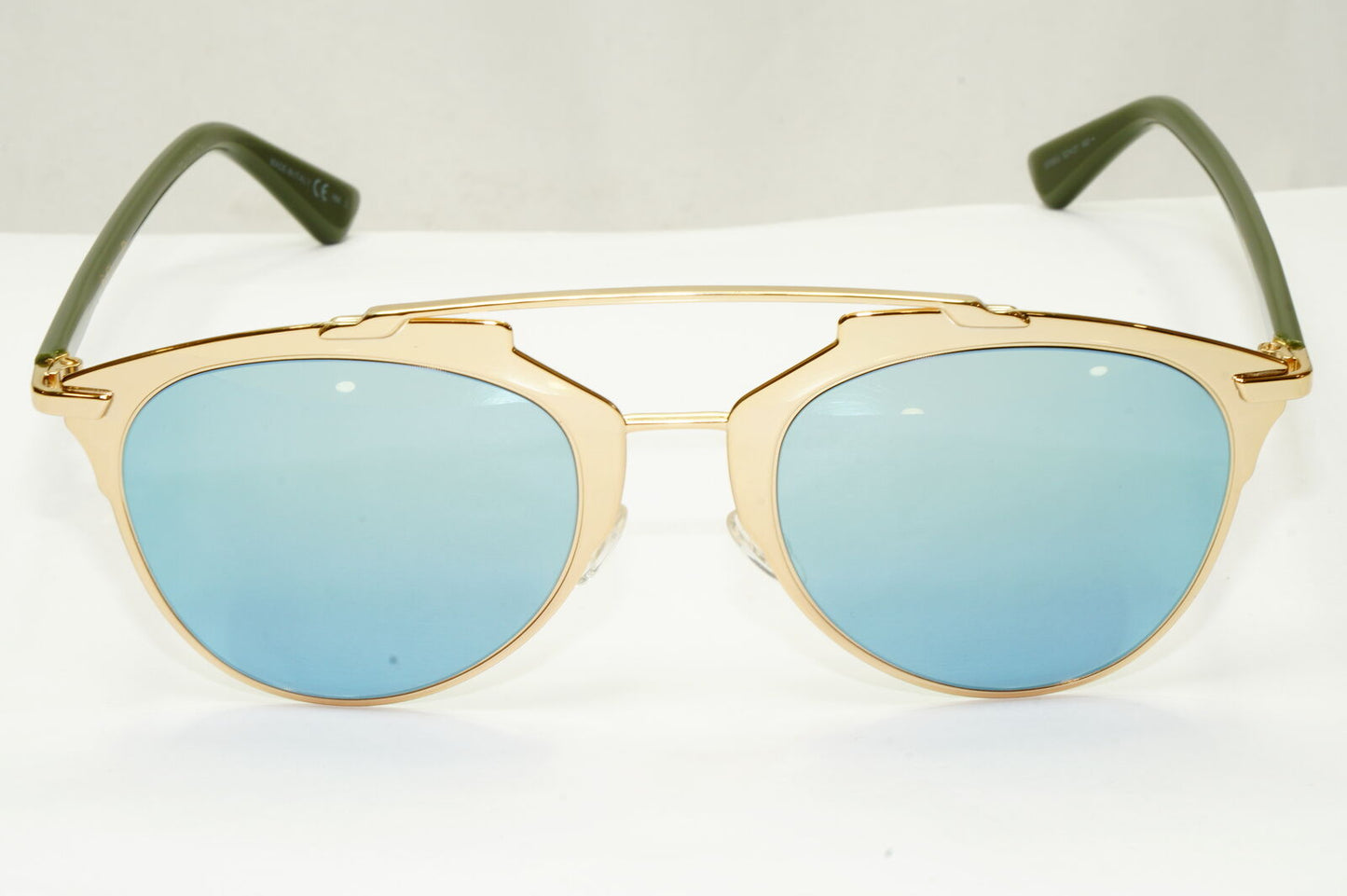Authentic Dior Womens Gold Blue Mirror Designer Sunglasses Reflected XX83J