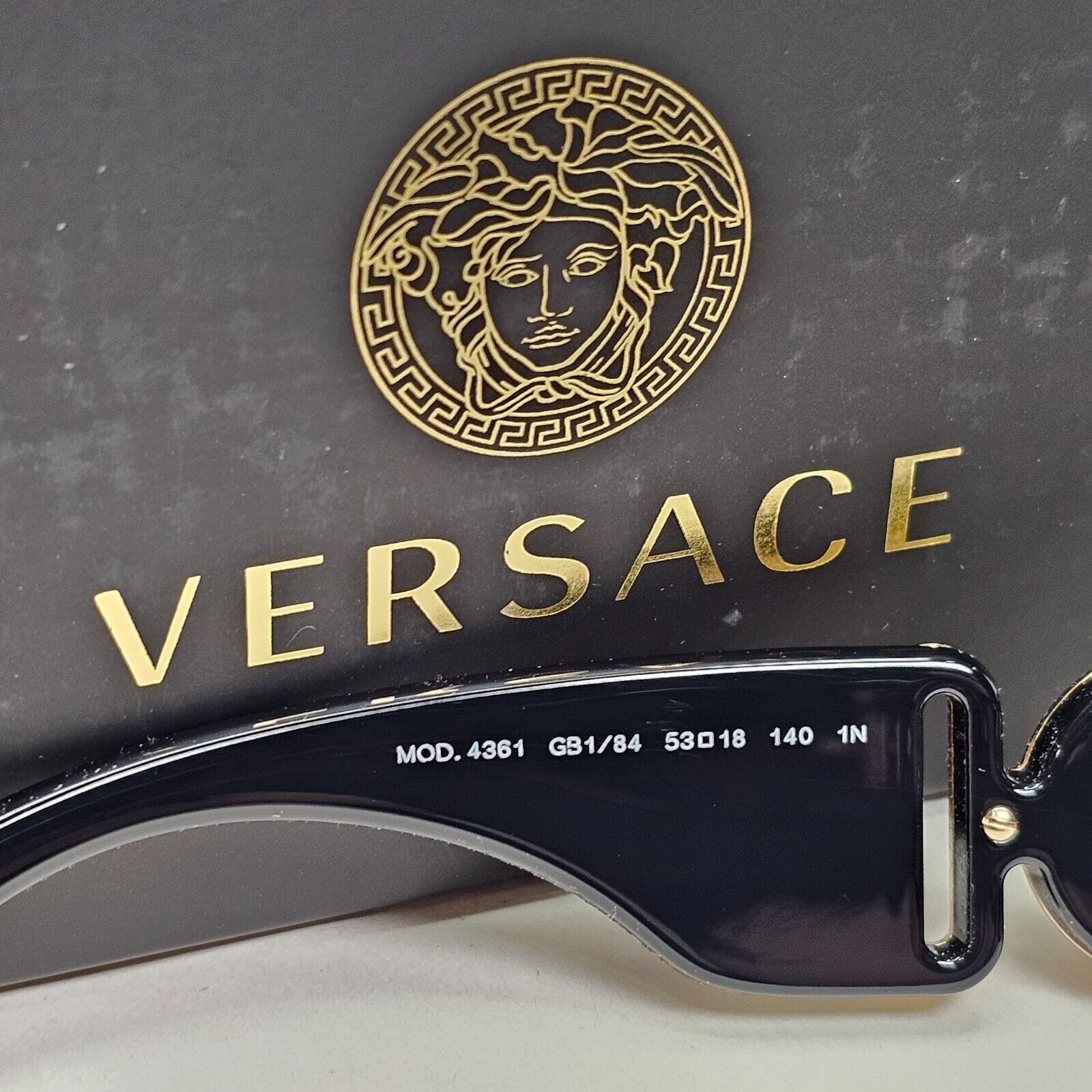 Versace Sunglasses Black Gold Pink Gold Medusa Biggie MOD VE 4361 GB1/84 53mm