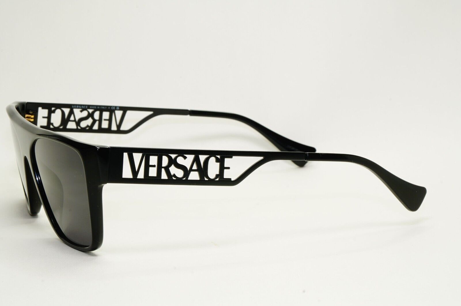 Versace Sunglasses Black Square Large Logo Letters MOD VE 3326-U 5380 55mm