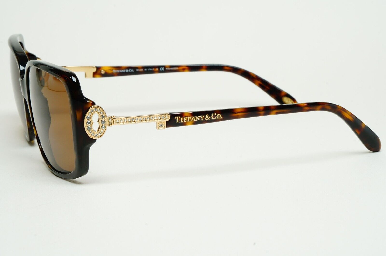 Tiffany & Co Sunglasses Keys Gold Crystal Square Brown TF 4043-B 8015/T5 180125
